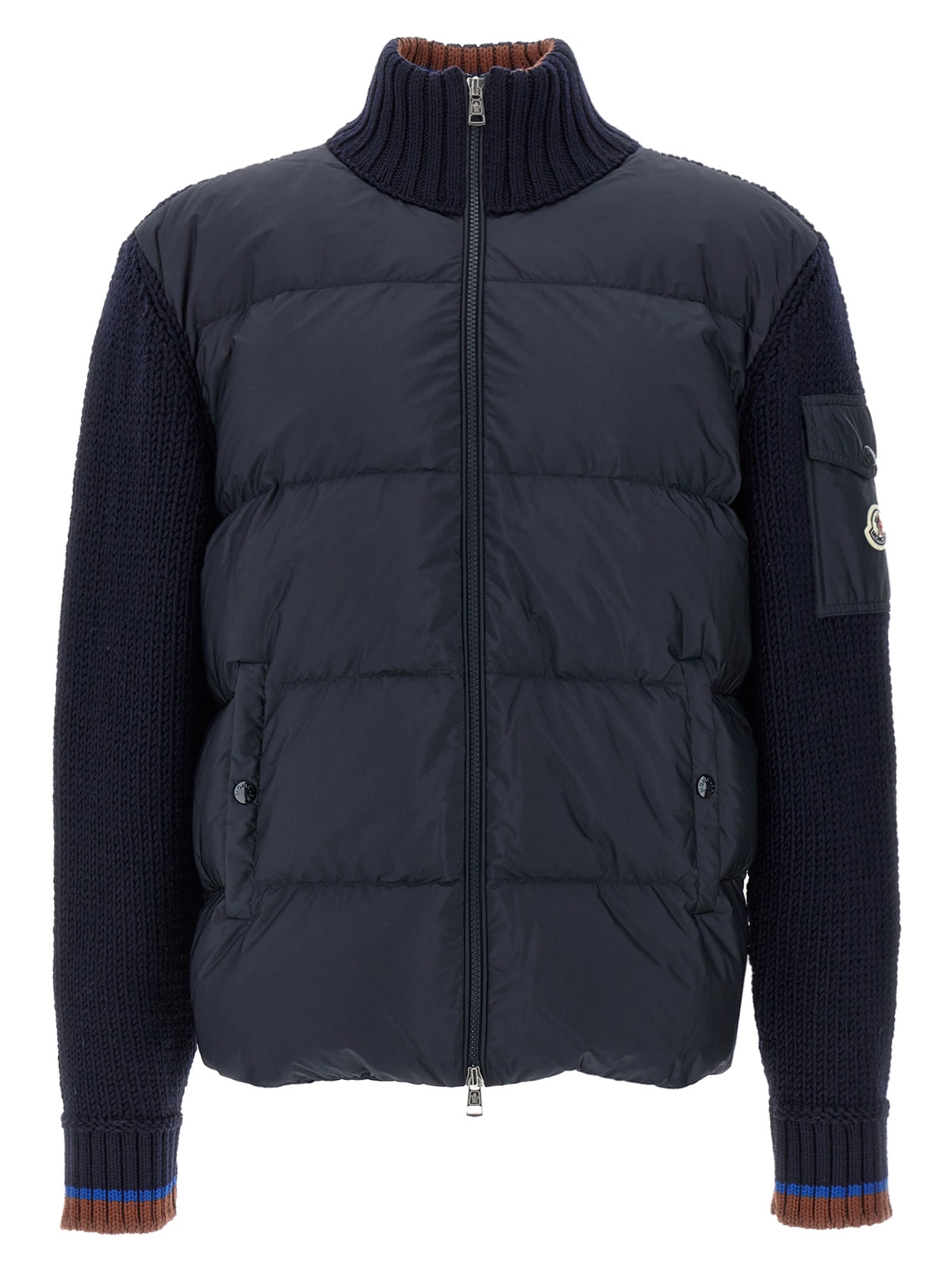 Shop Moncler Tricot Cardigan In Blue