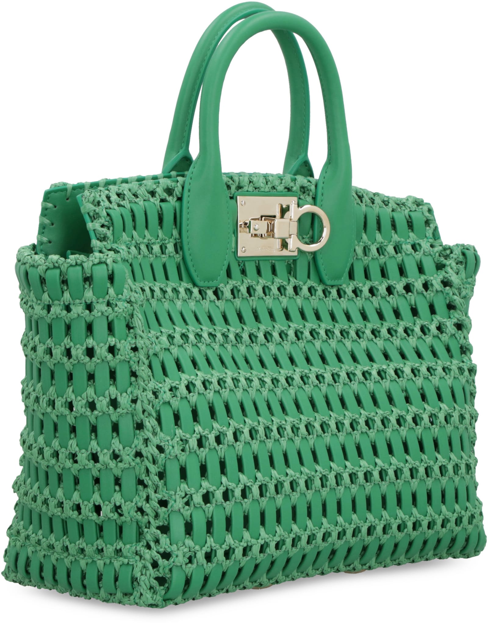 Shop Ferragamo The Studio Box Handbag In Green