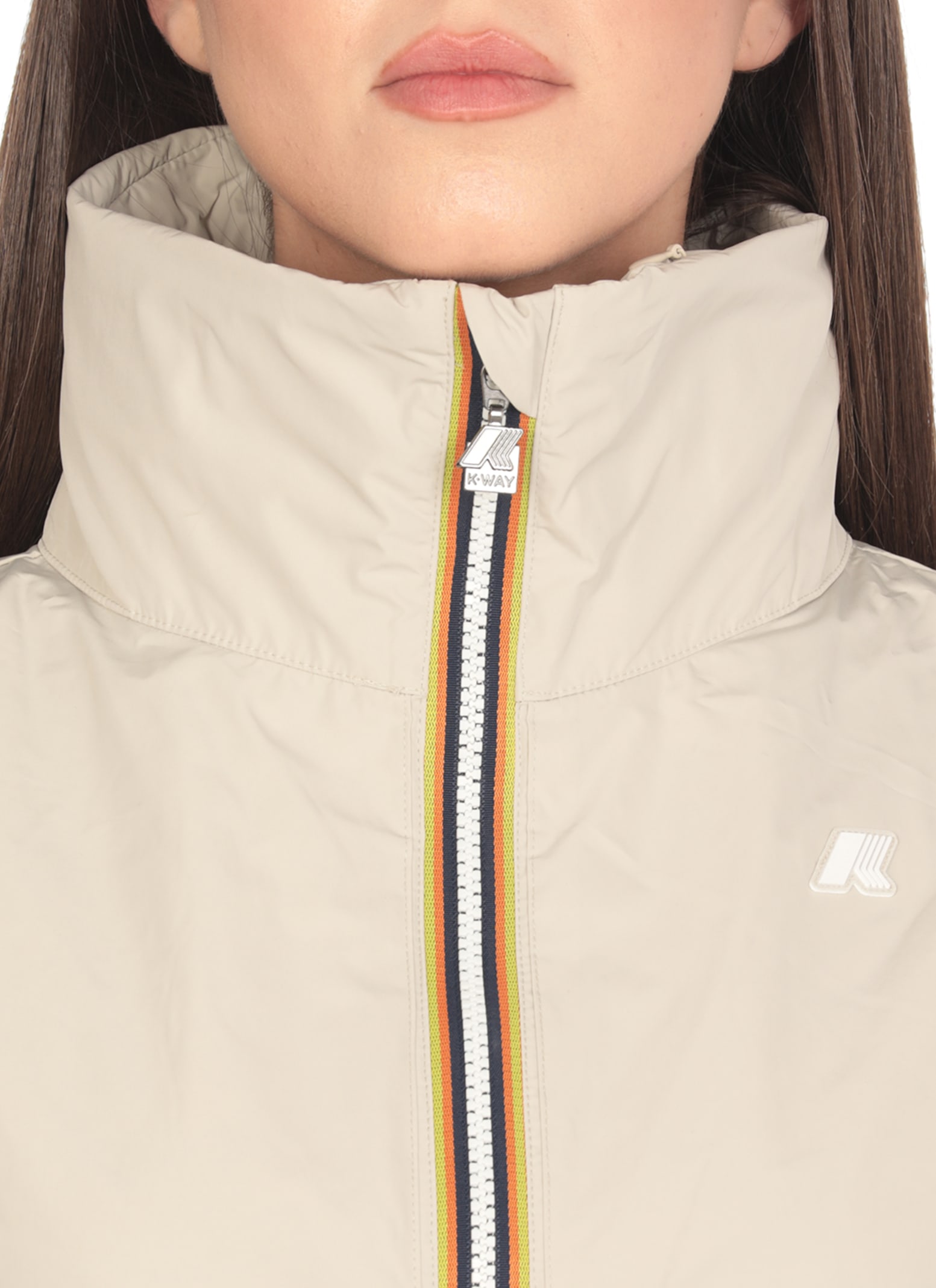 K-way Aubette Memory Touch Jacket In Neutral