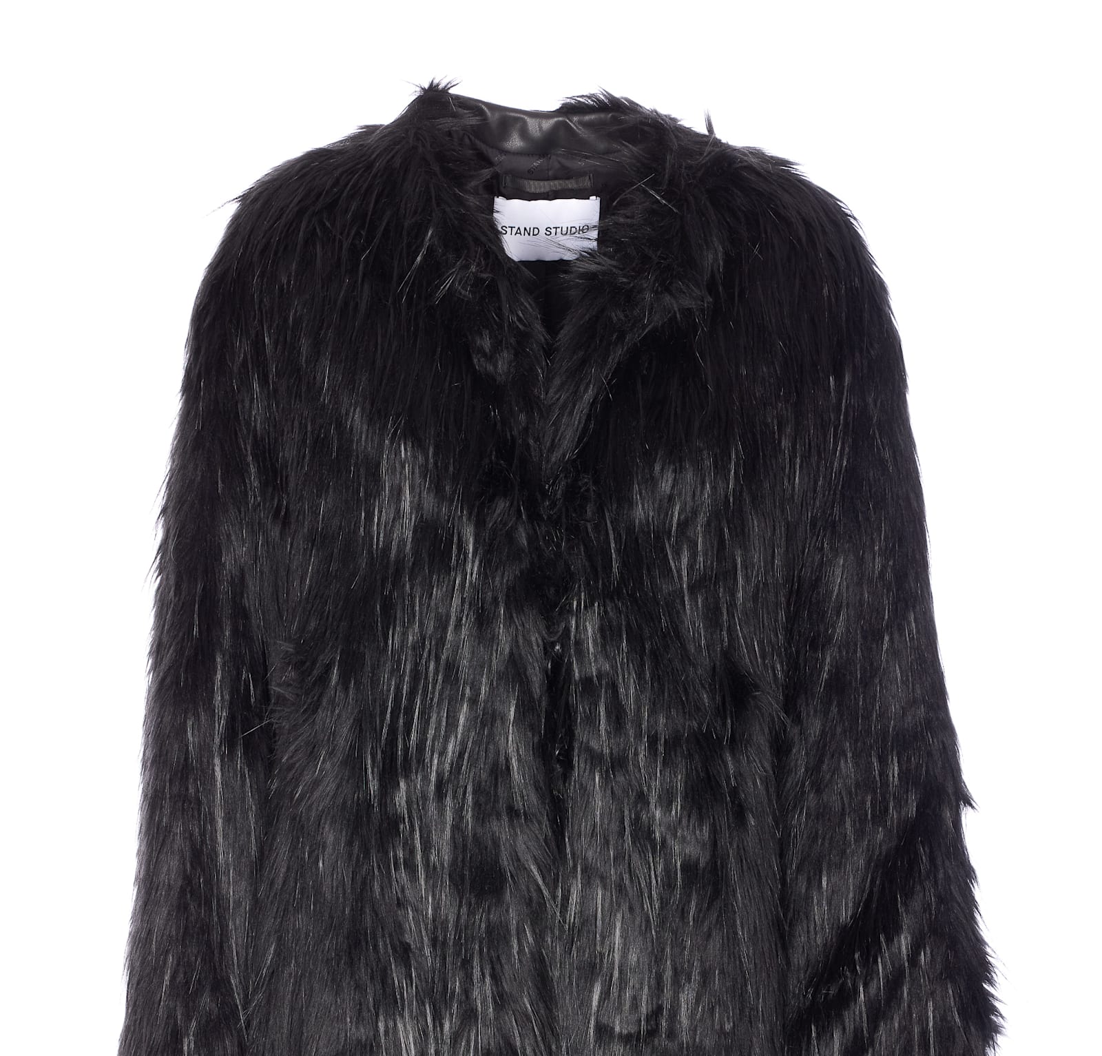 Stand Studio Carolina Faux Fur Long Coat In Black