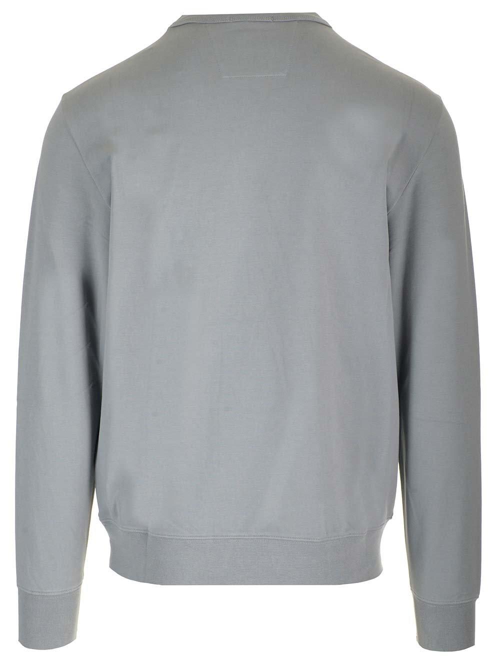Shop C.p. Company Stretch Fleece Long-sleeved Sweatshirt In Grey