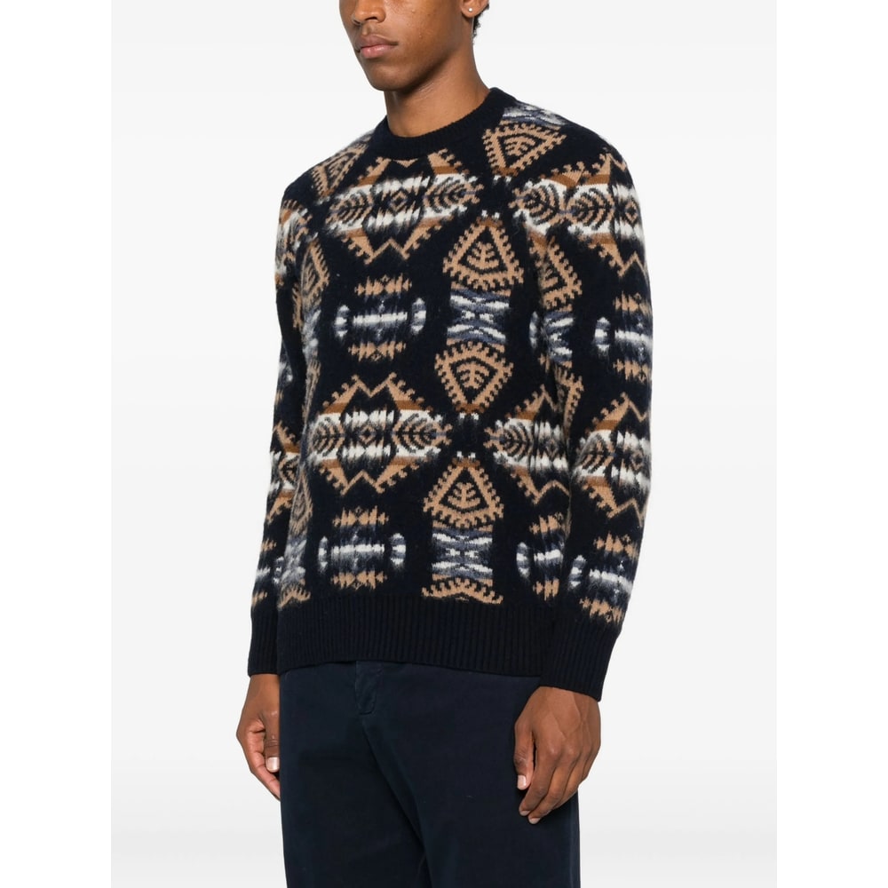 Altea Geometric-pattern Crewneck Knitted Jumper In Multi