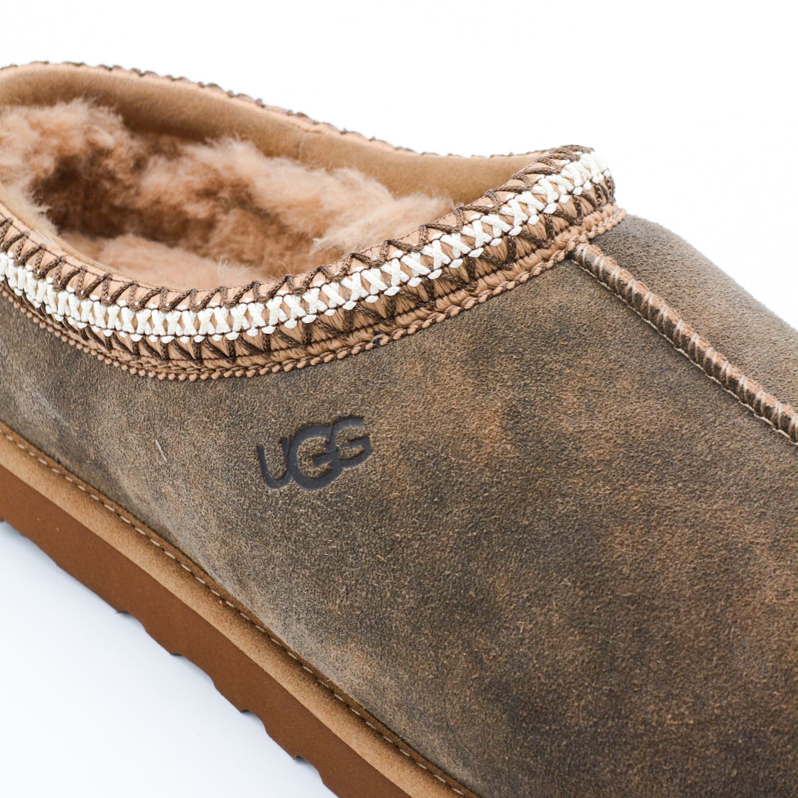 Ugg Suede Slip-on Sabot With Braid Detail In Brown
