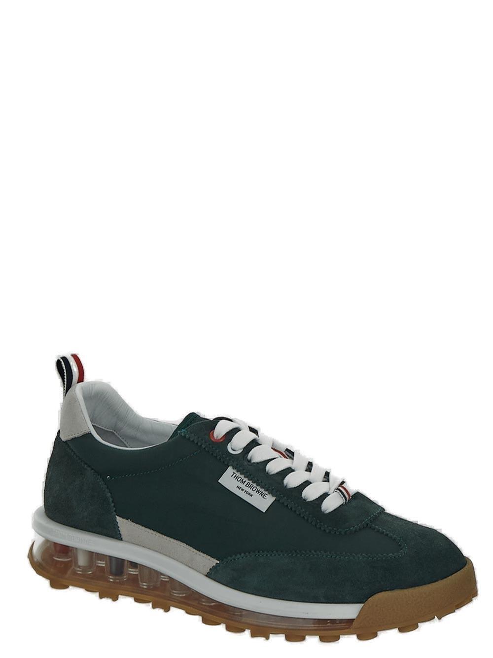 Shop Thom Browne Translucent-sole Lace-up Sneakers In Green