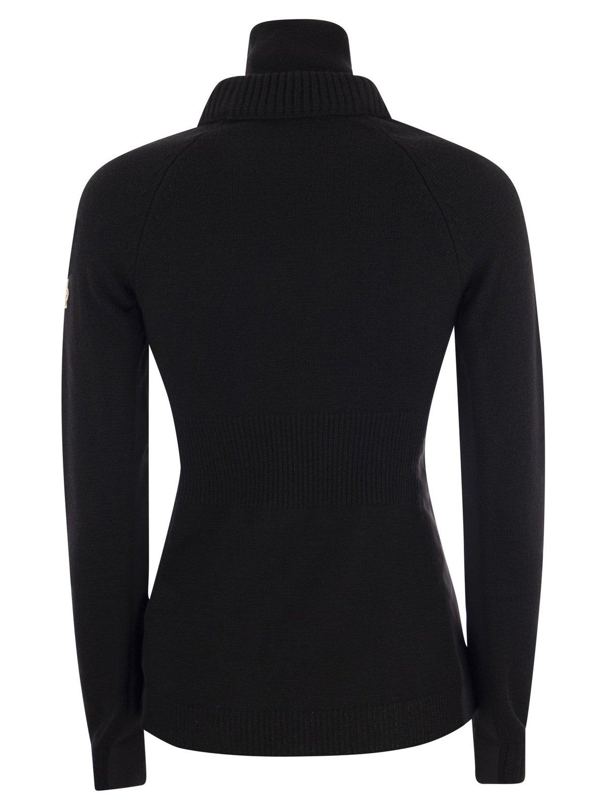 Moncler Turtleneck Knitted Jumper In Black