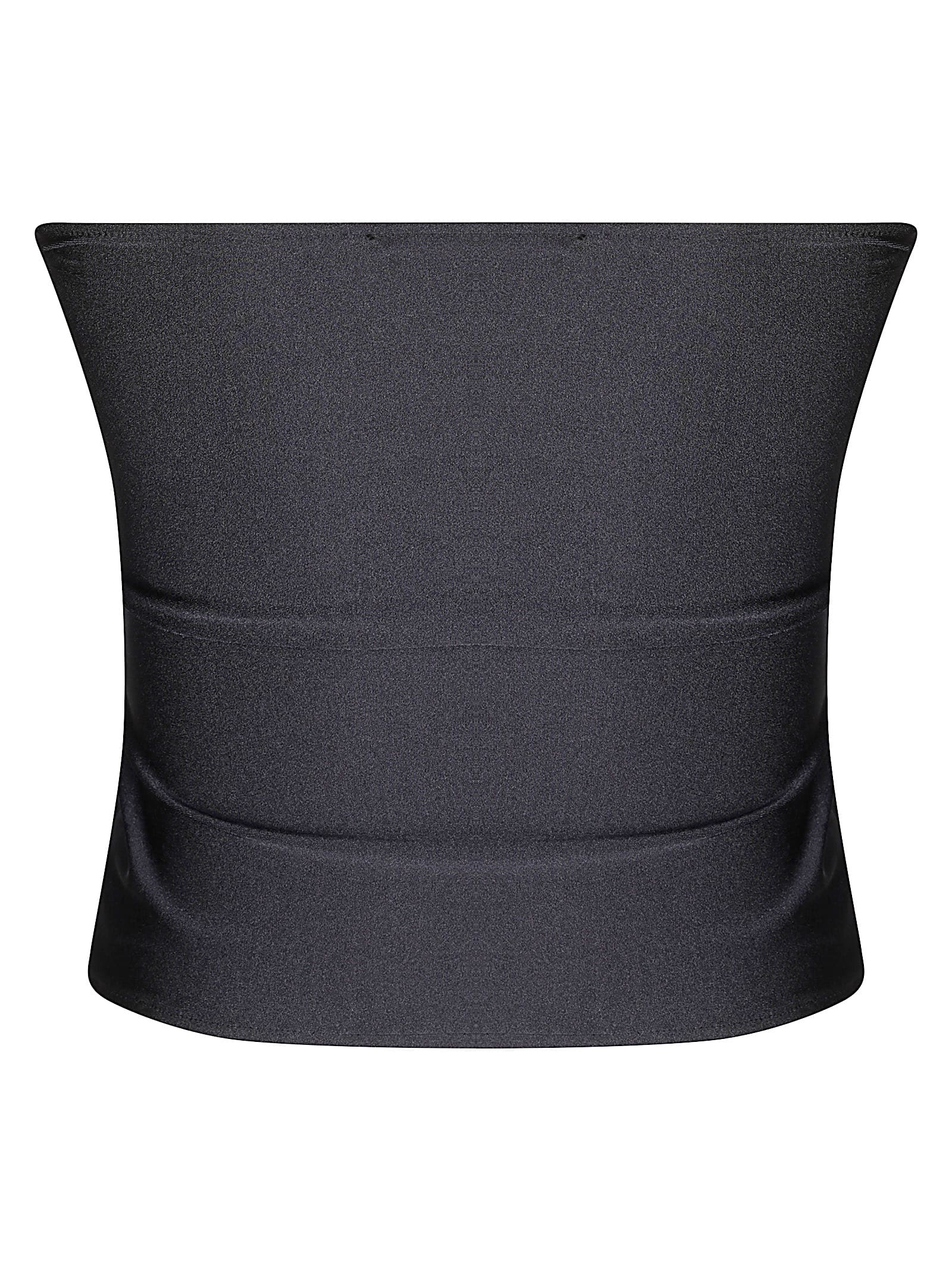 Coperni Buckle Detail Ruched Strapless Top In Black