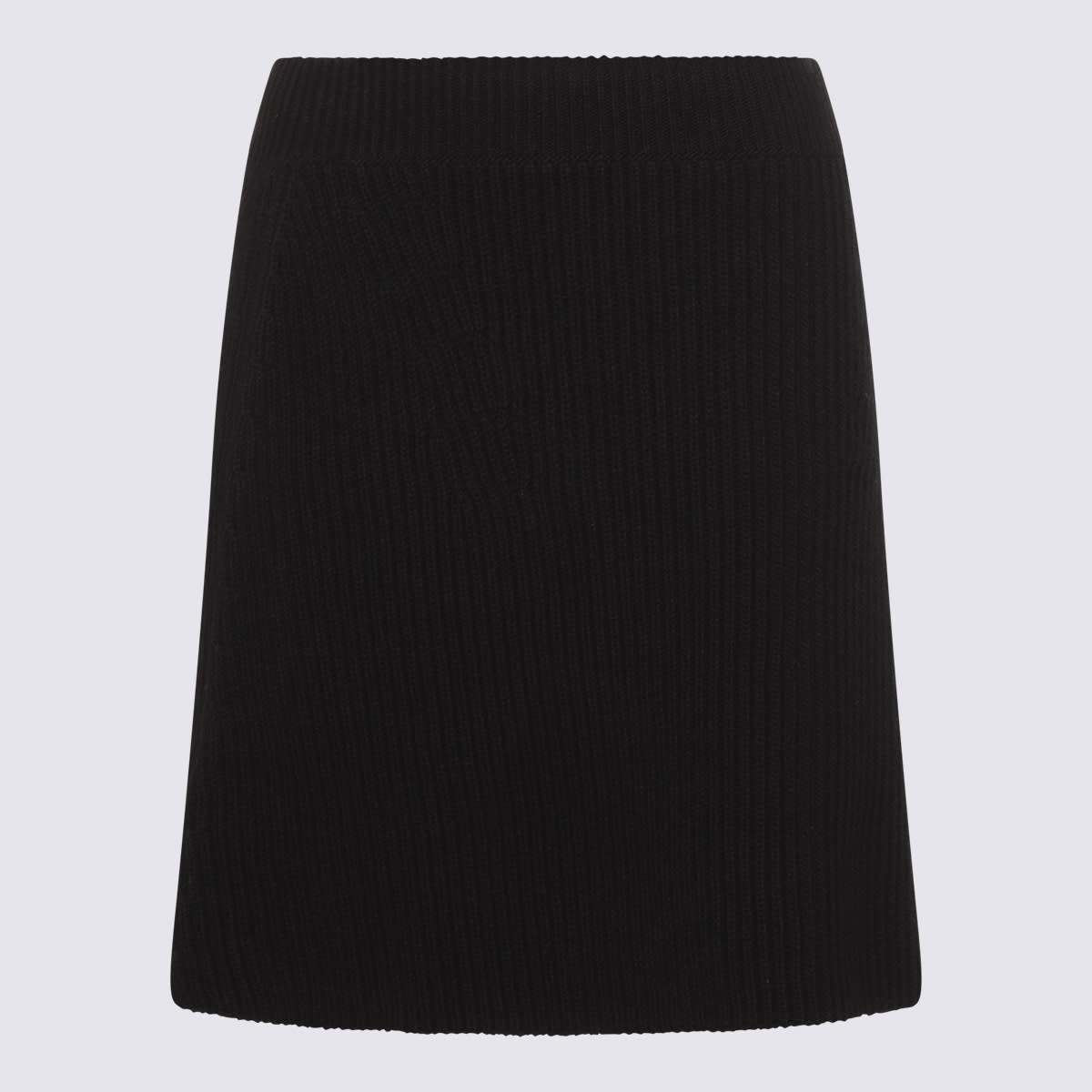 Black Wool Mini Skirt