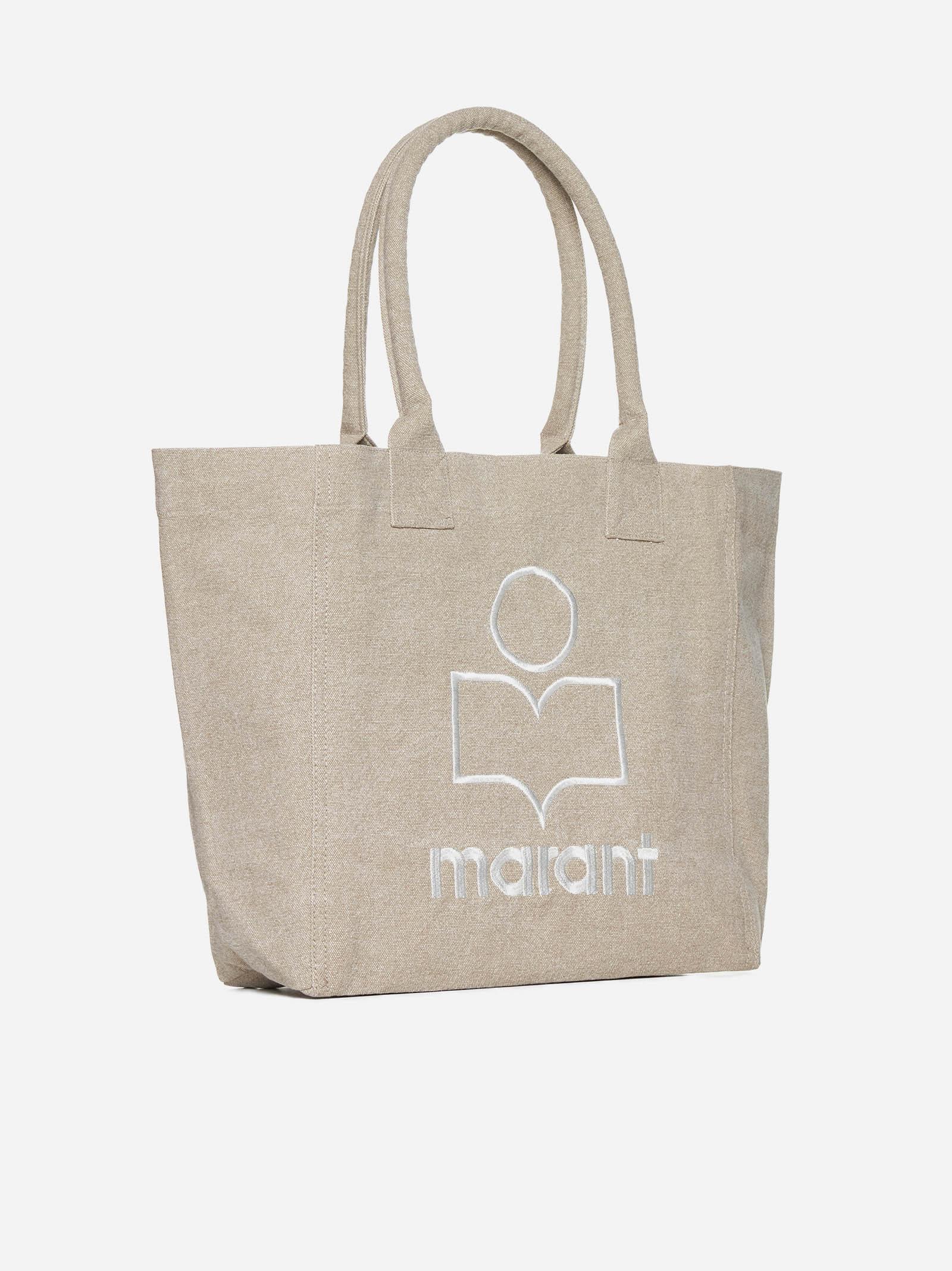 Isabel Marant Yenky Cotton Small Tote Bag In Beige