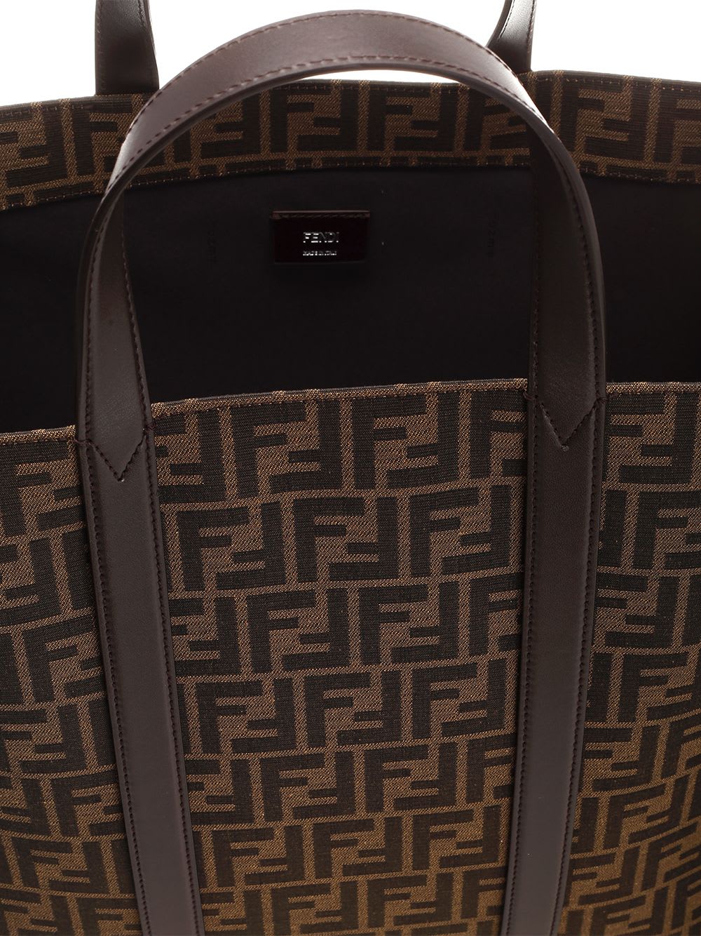 Shop Fendi Ff Jacquard Shopper In Brown