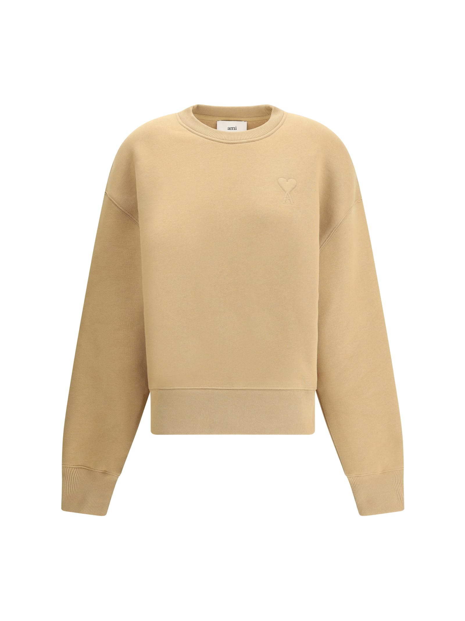 Ami Alexandre Mattiussi Ami Paris Women Ami De Coeur Embosse Sweatshirt In Neutral