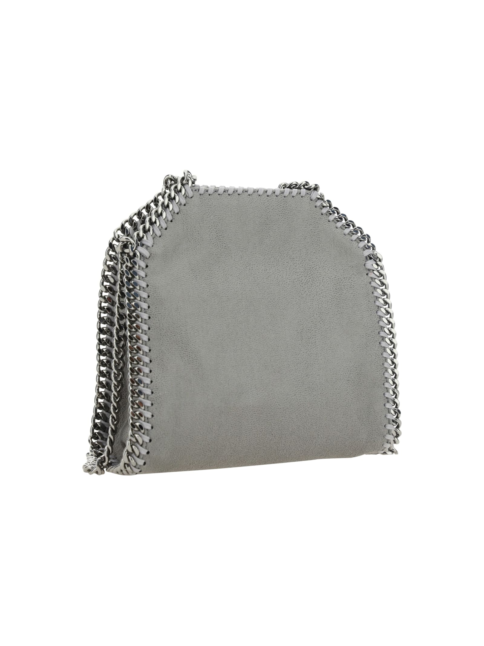 Shop Stella Mccartney Tiny Shaggy Shoulder Bag In Grey