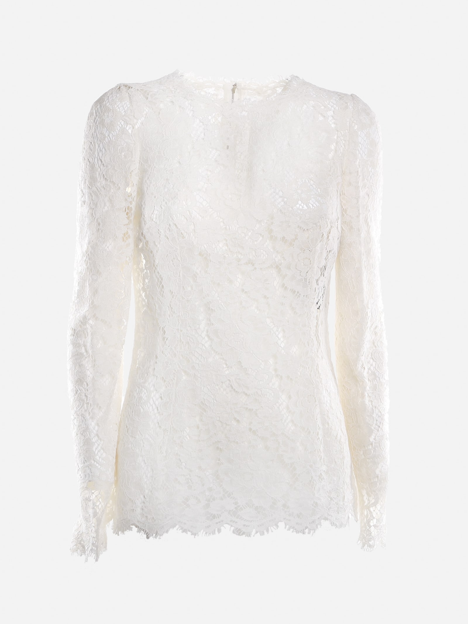 Dolce & Gabbana Floral Lace Top In Cotton Blend