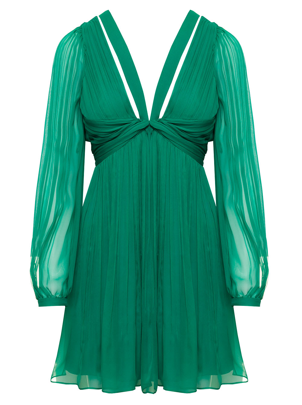 Alberta Ferretti Womans Green Chiffon Dress