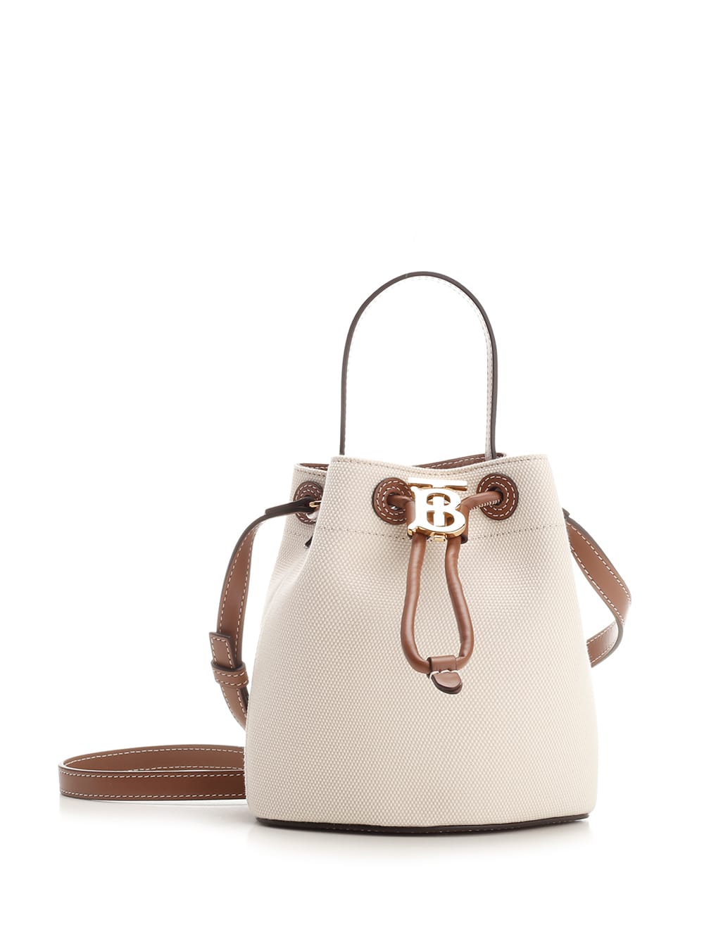 Mini TB Bucket Bag in Natural/malt Brown - Women