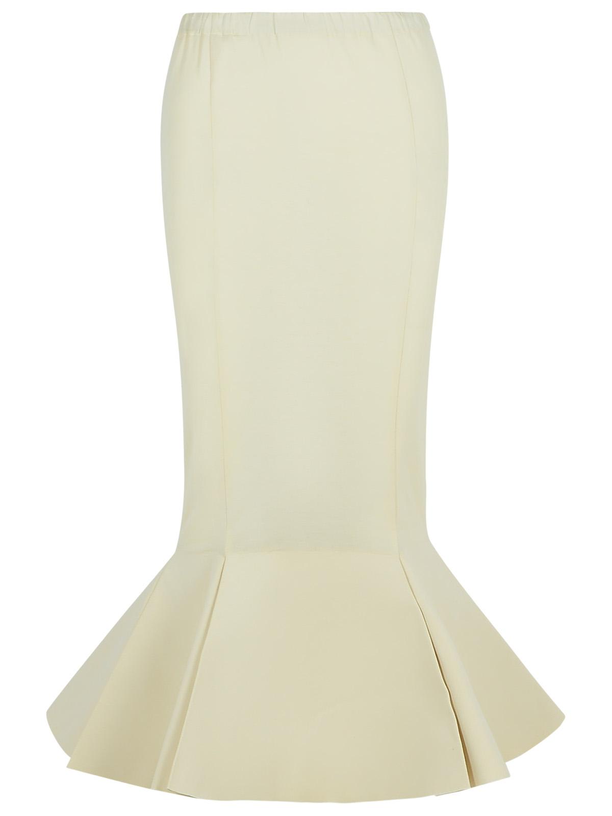 Marni Cotton Skirt With Elastic Waistband And Flared Hem In Neutral