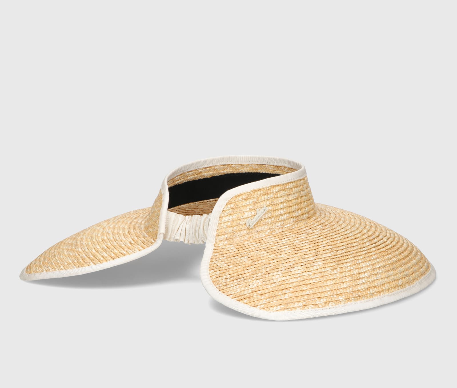 Shop Borsalino Sunny Visor In Natural, Cream Hat Band