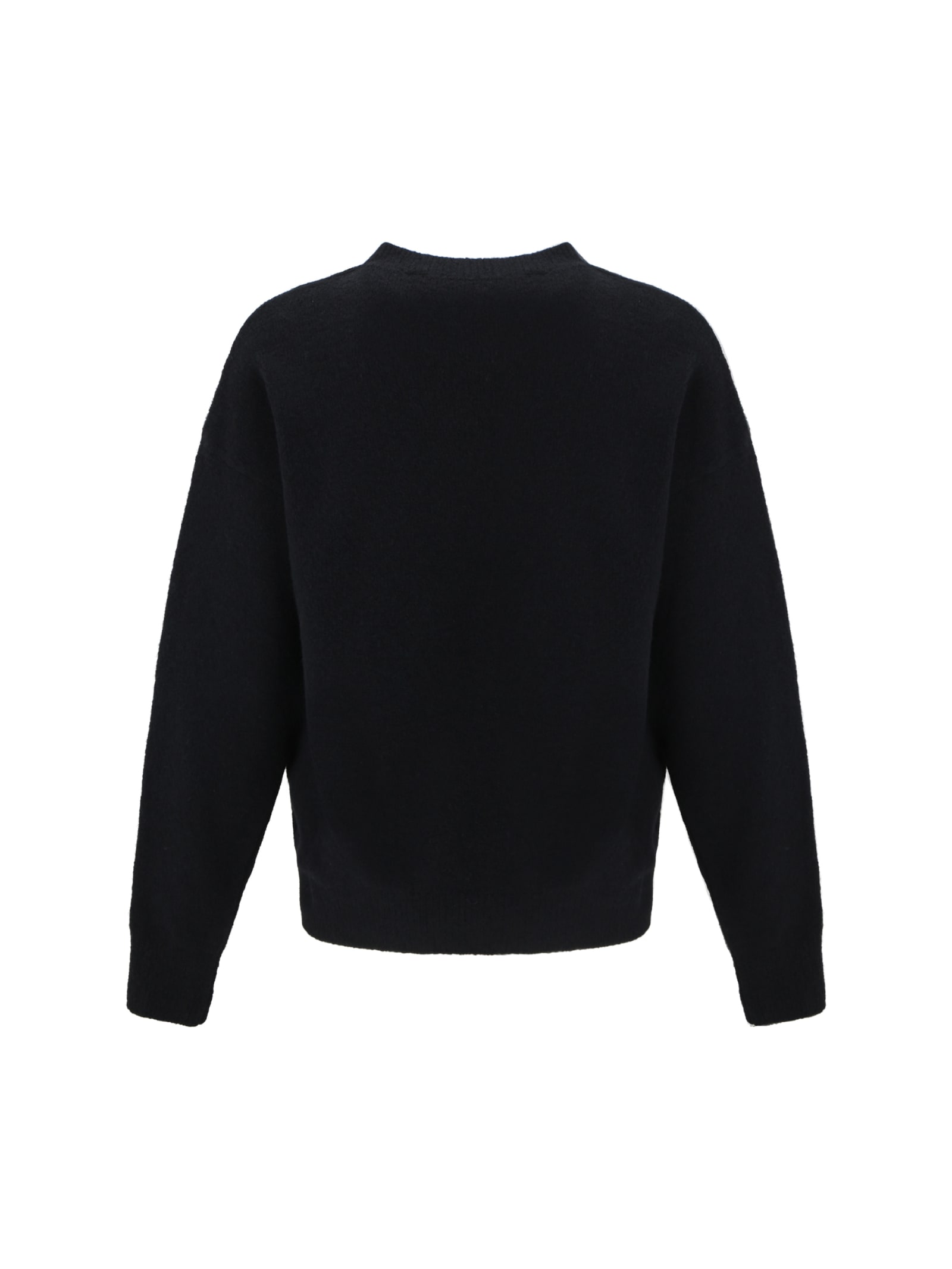 Palm Angels Cotton Oversize Crew Neck Sweatshirt In Black