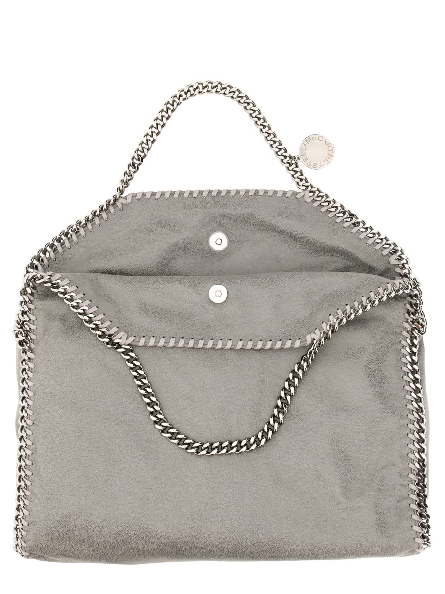Shop Stella Mccartney Falabella Fold Over Bag In Grey