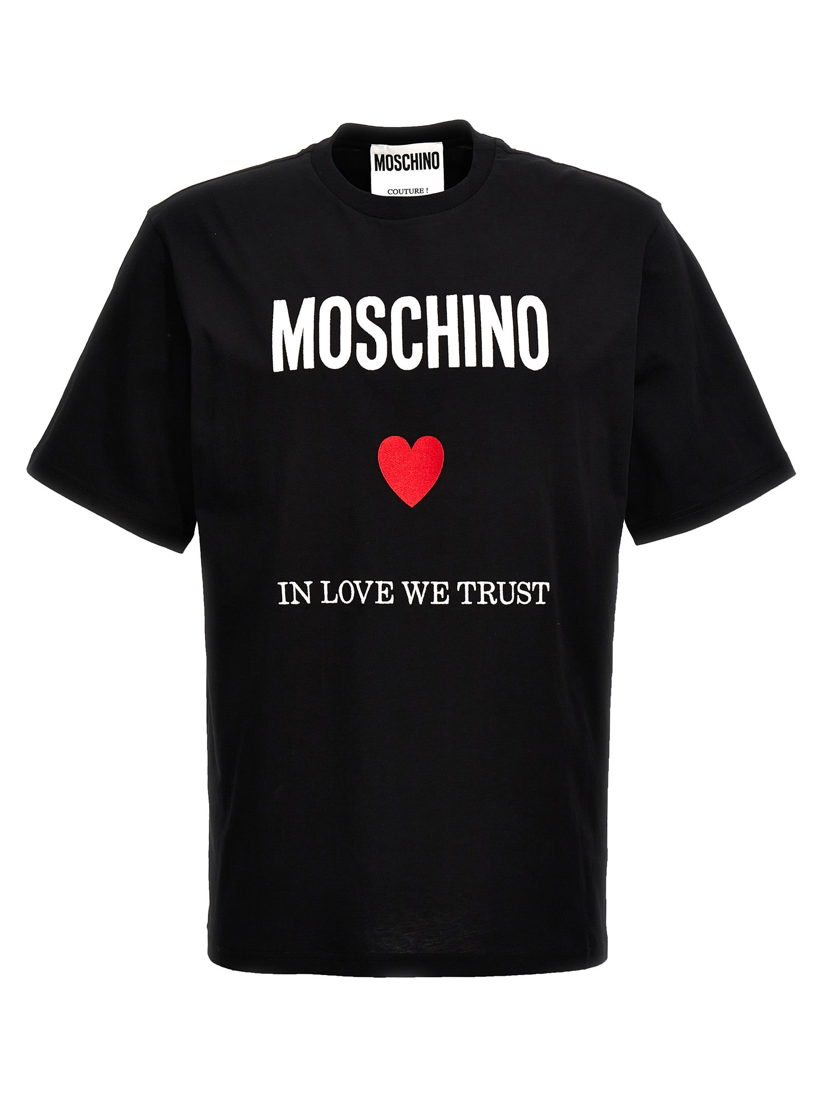 Shop Moschino In Love We Trust T-shirt In Black