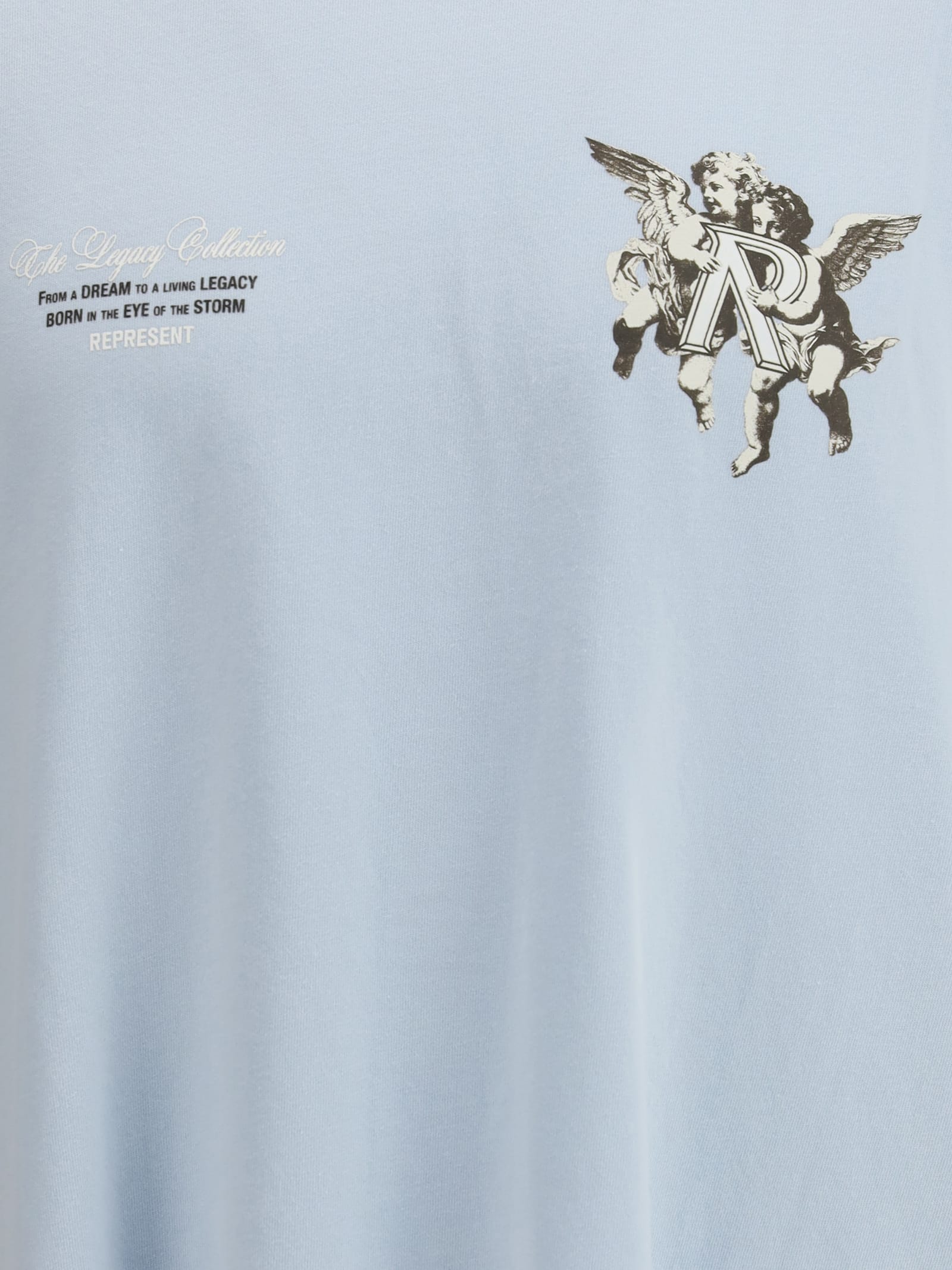 Represent Heavenly T-shirt With Cherubini Print In Blue