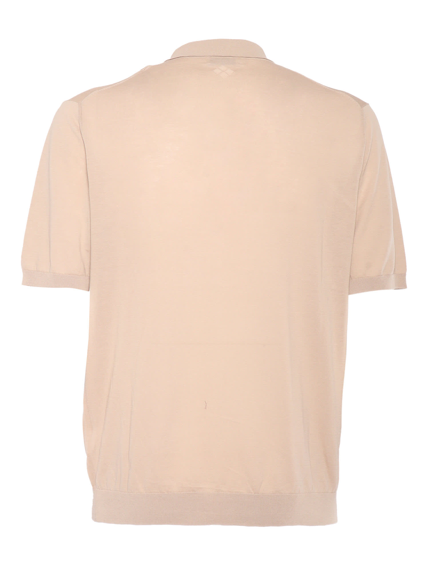 Ballantyne Short-sleeved Polo With Classic Collar In Nude