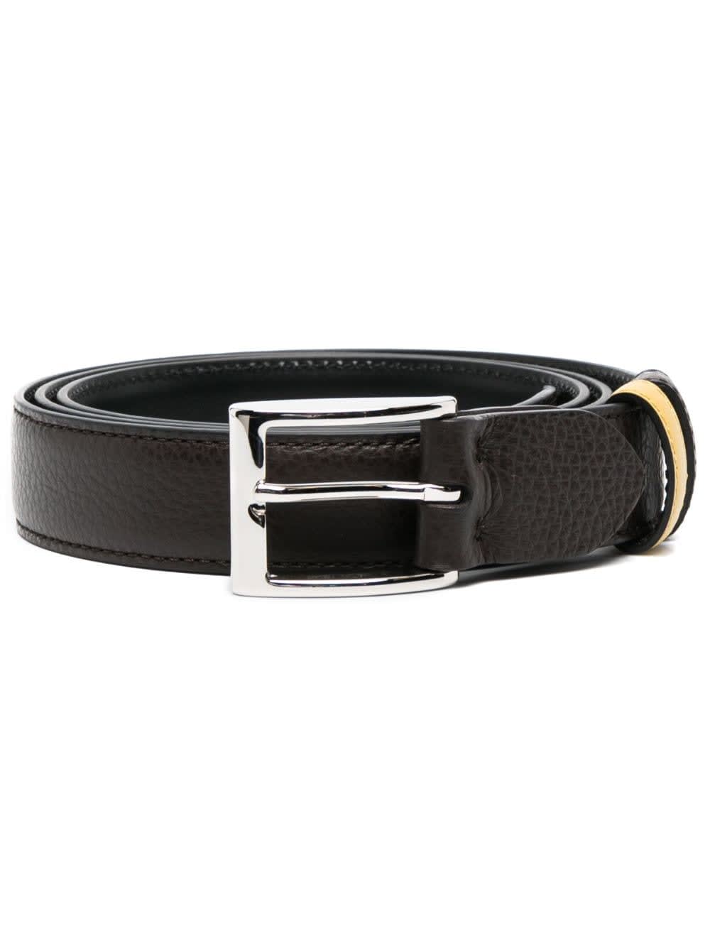 Shop Hogan Adjustable Double Belt 30 Mm In Brown Black