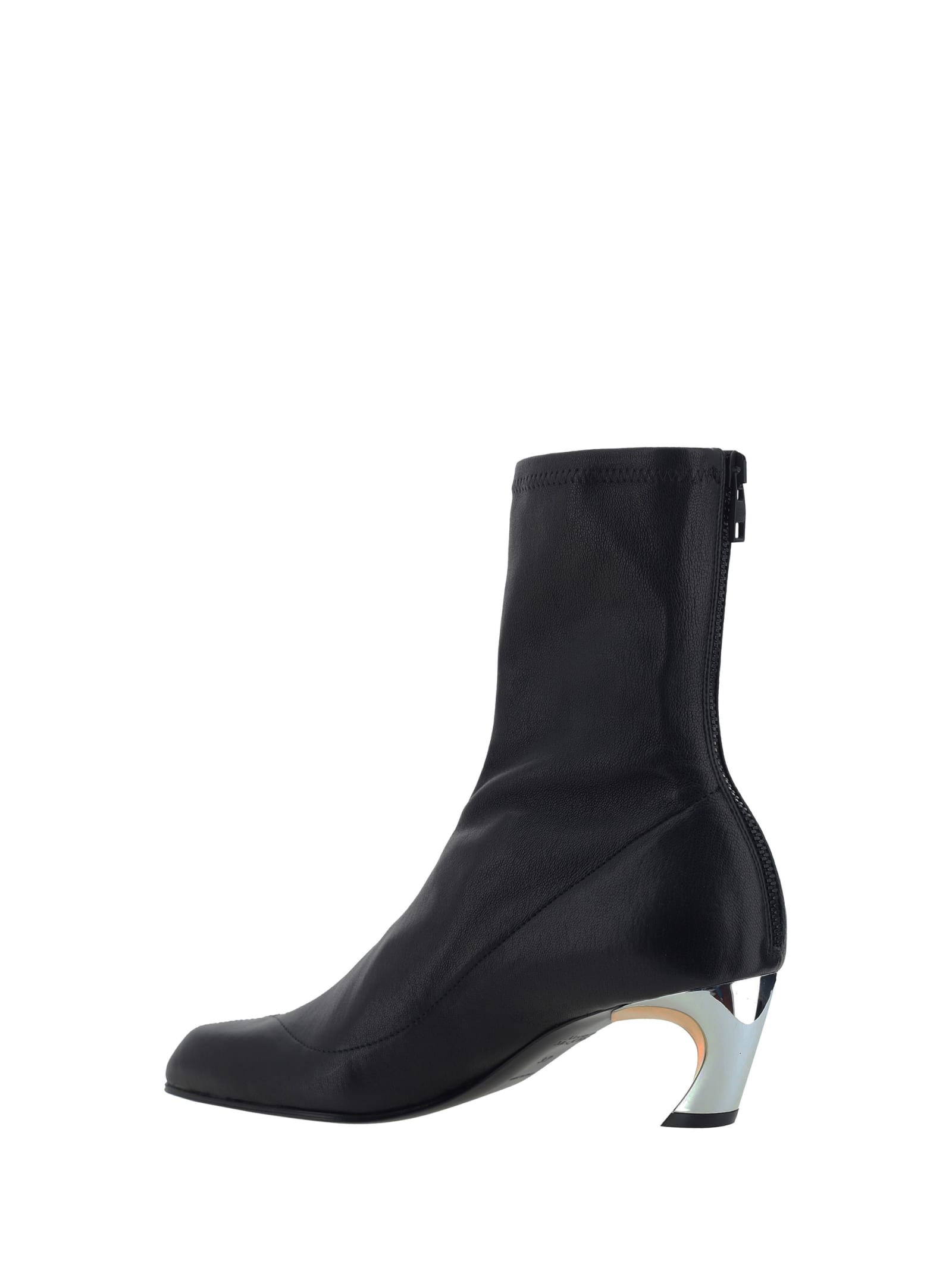 Shop Alexander Mcqueen Ankle Boots In Black/silver/gold