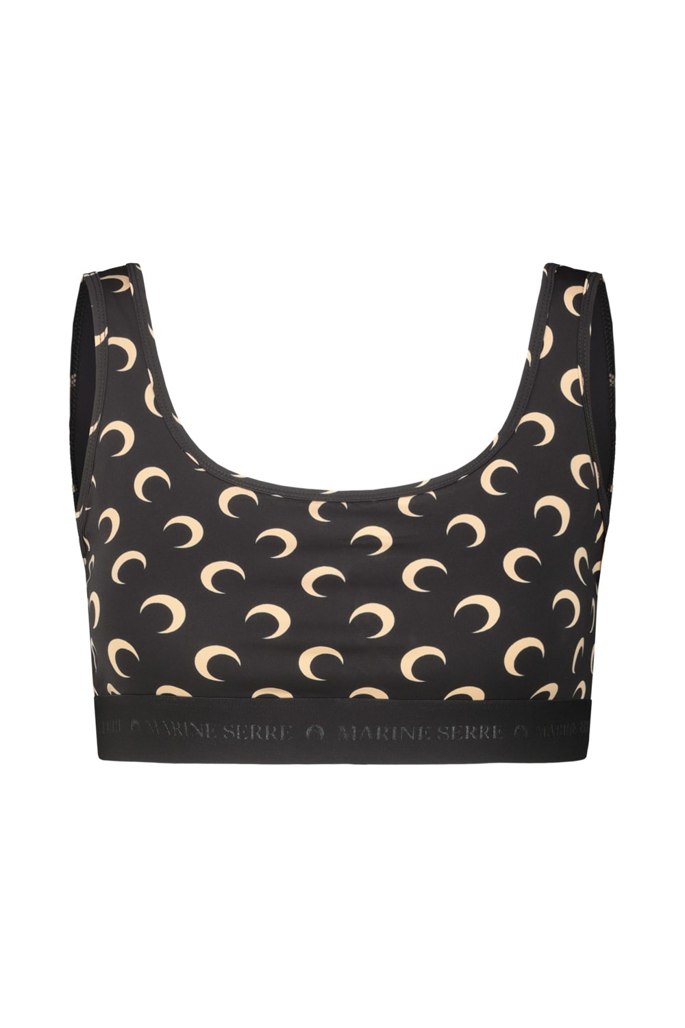 Marine Serre Moon Printed Jersey Sport Bra In Green