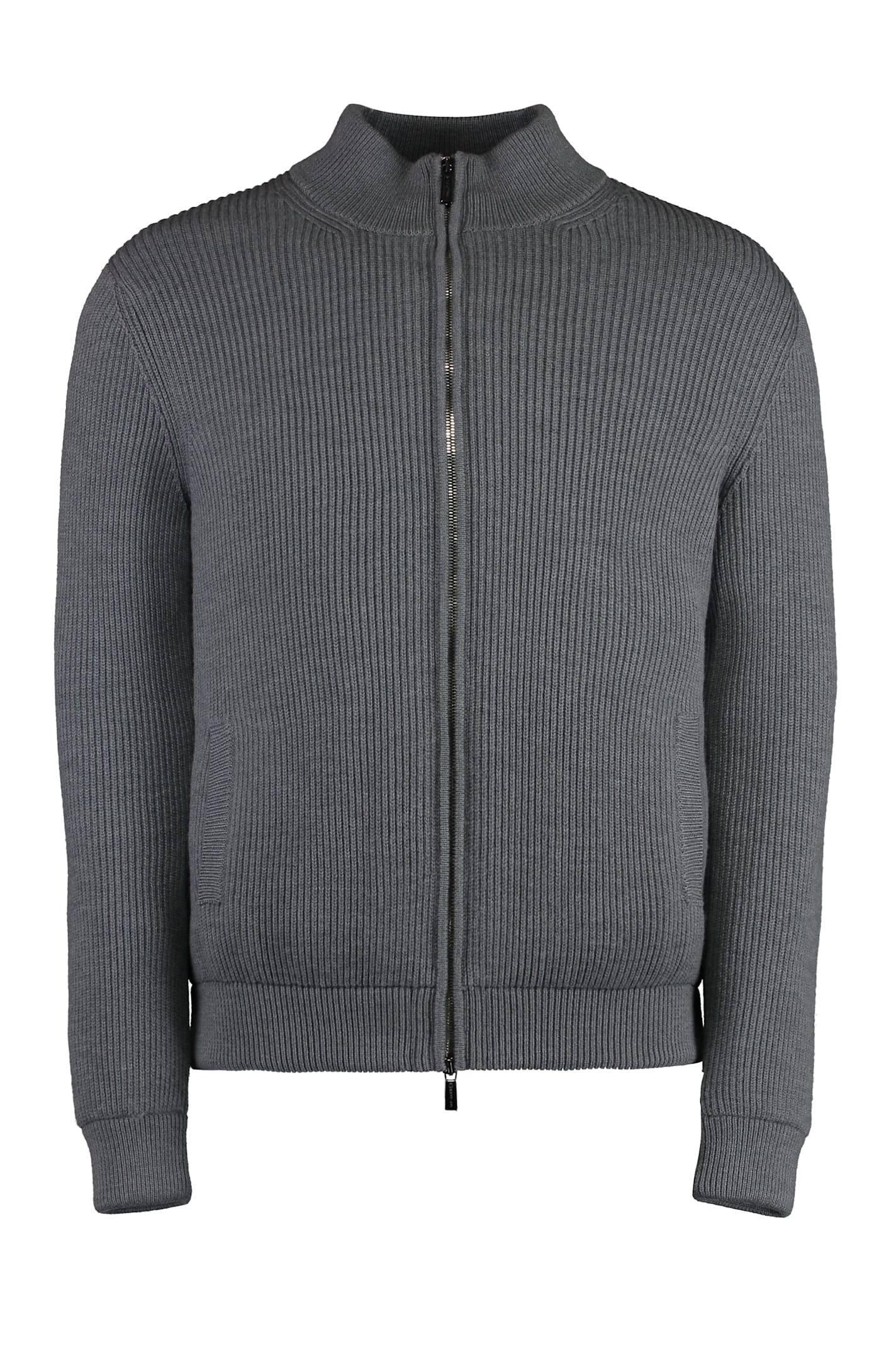 Moorer Rib-knit Cashmere Cardigan In Gray