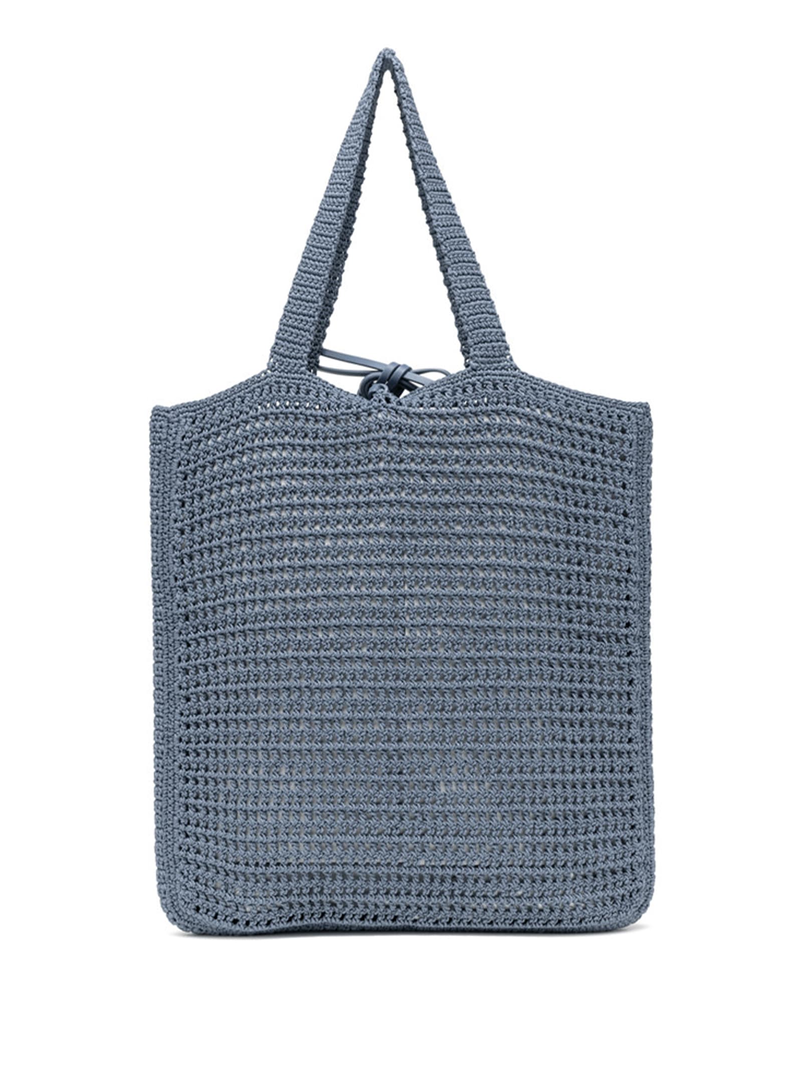 Shop Gianni Chiarini Vittoria Bluette Shopping Bag In Crochet Fabric In Artico