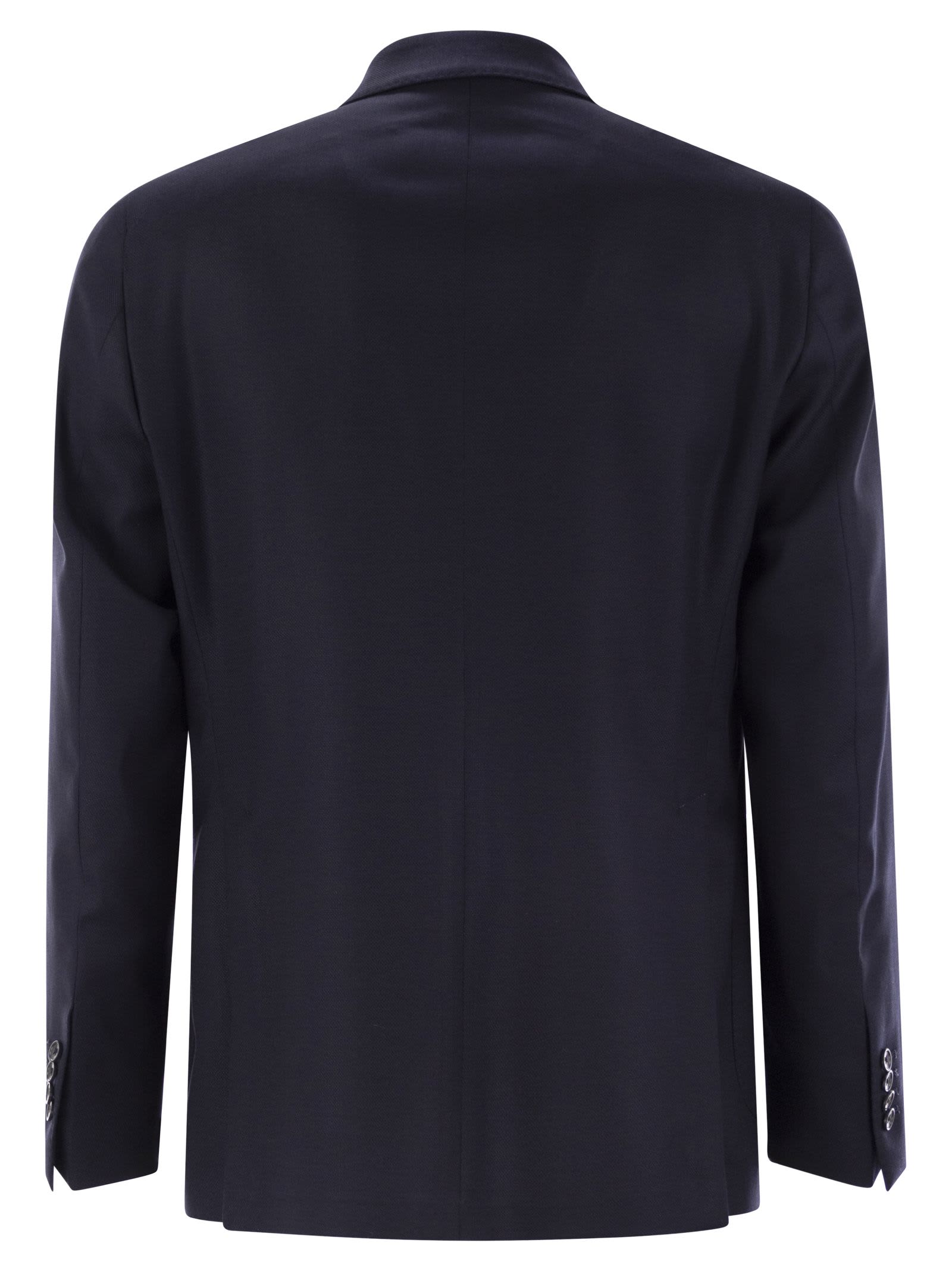 Shop Tagliatore Double-breasted Virgin Wool Jacket In Blue