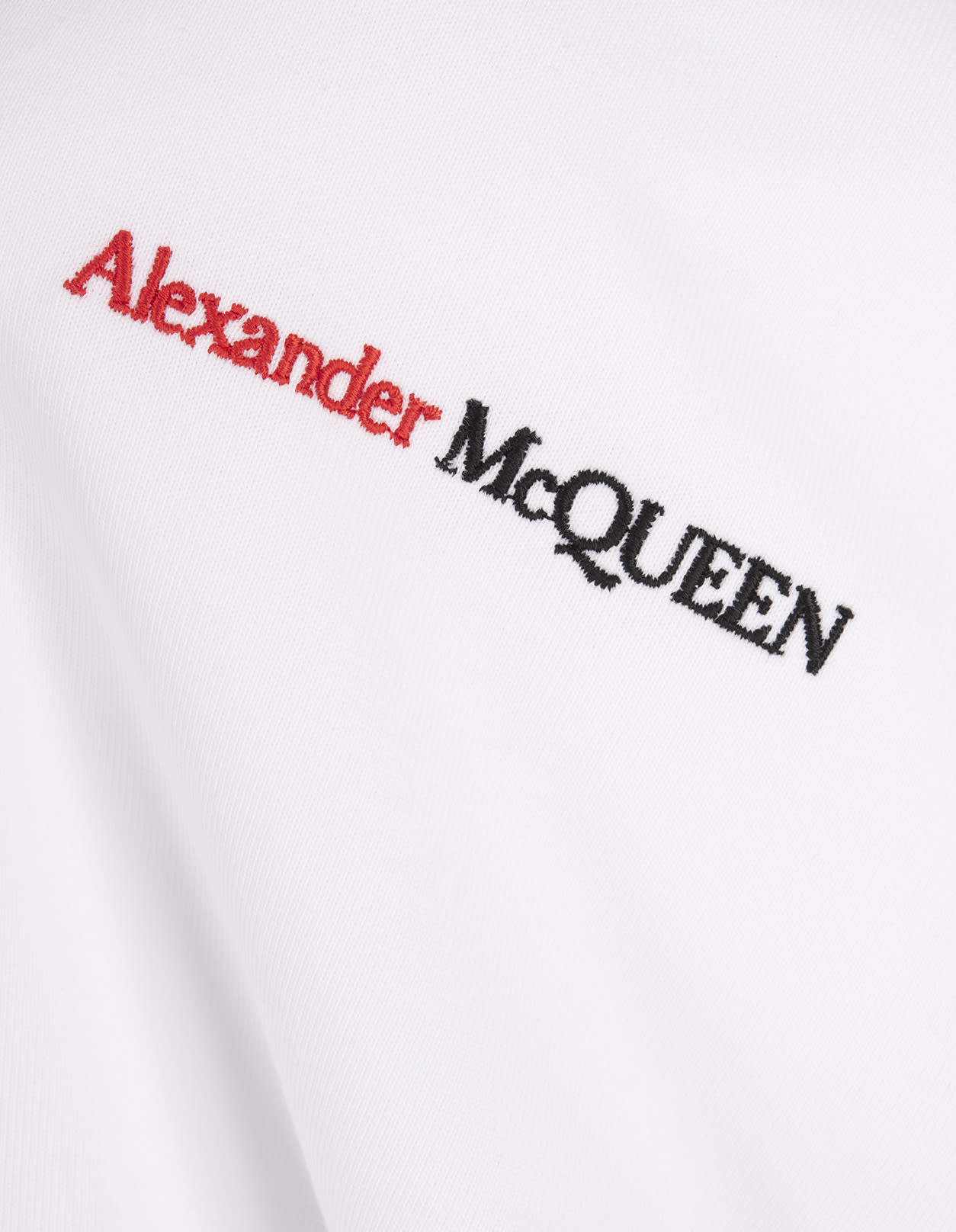 Shop Alexander Mcqueen White T-shirt With Two-tone Logo