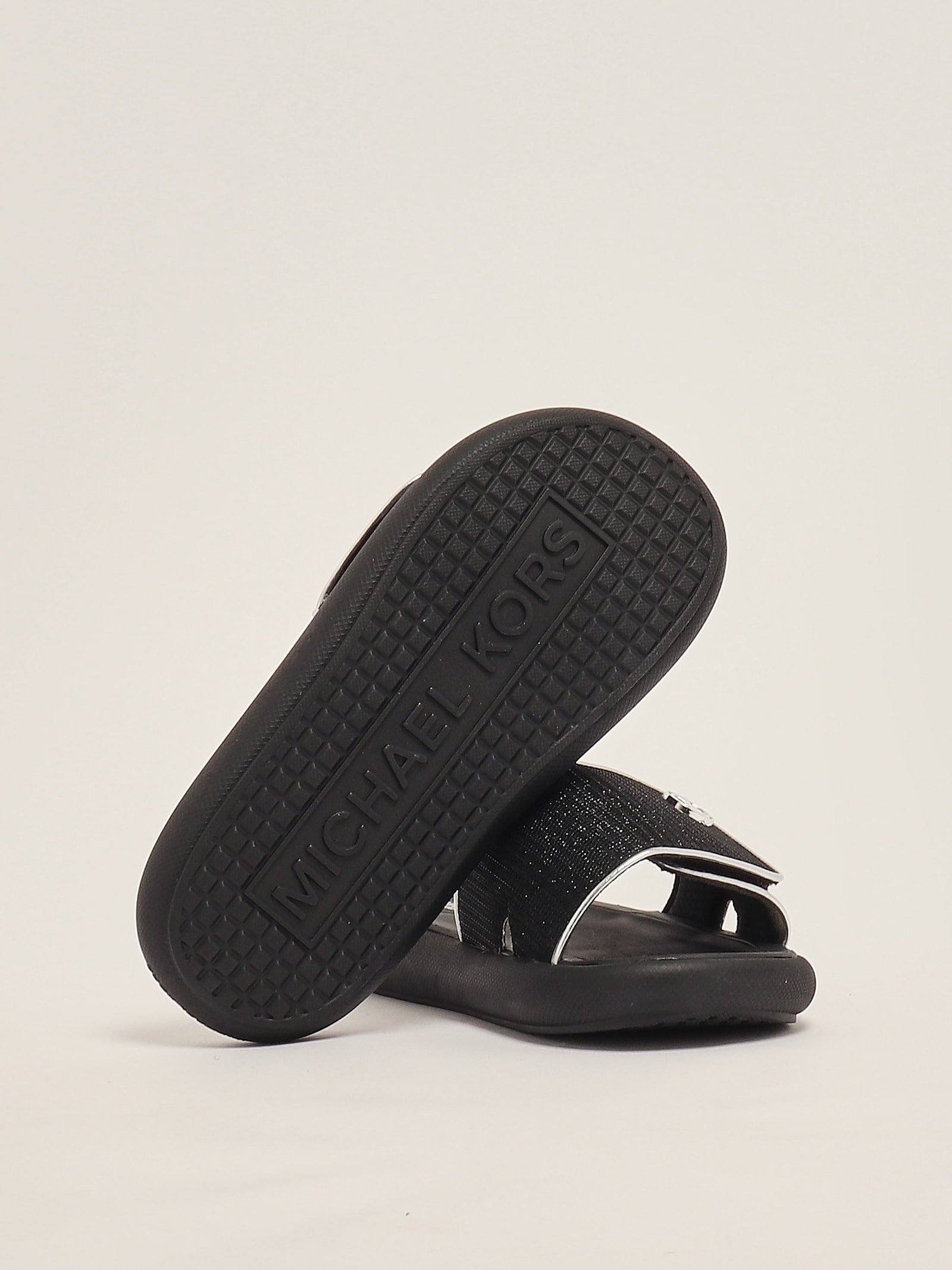Michael Kors Logo-plaque Slides In Black