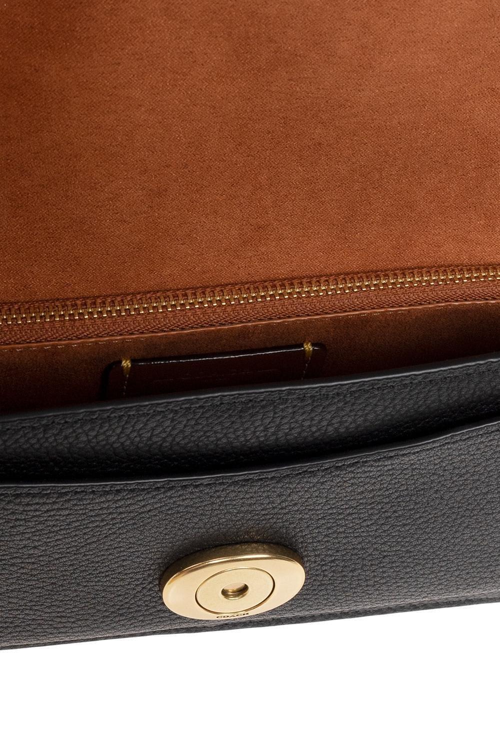 Coach Tabby Logo Plaque Chain-linked Crossbody Bag In Black