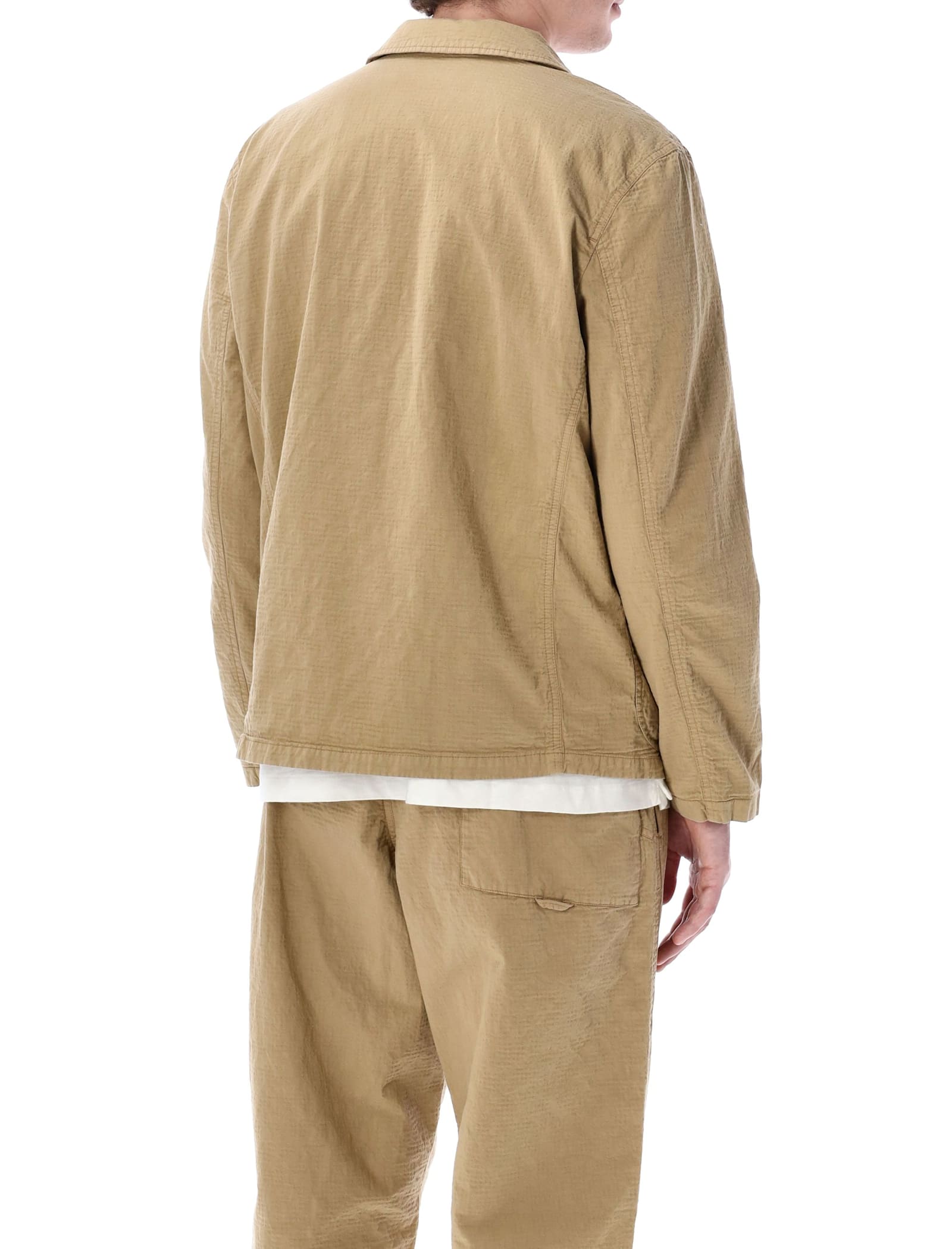 Ymc You Must Create Relaxed Fit Utility Jacket With Notched Lapel And Three-patch Pockets In Sand