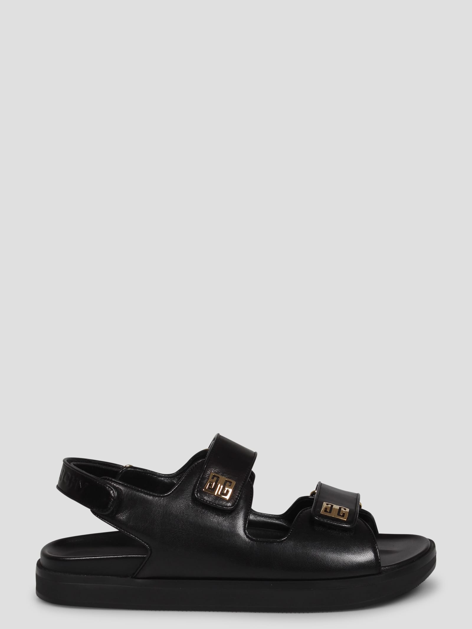 Shop Givenchy Strap Flat Sandals In Black