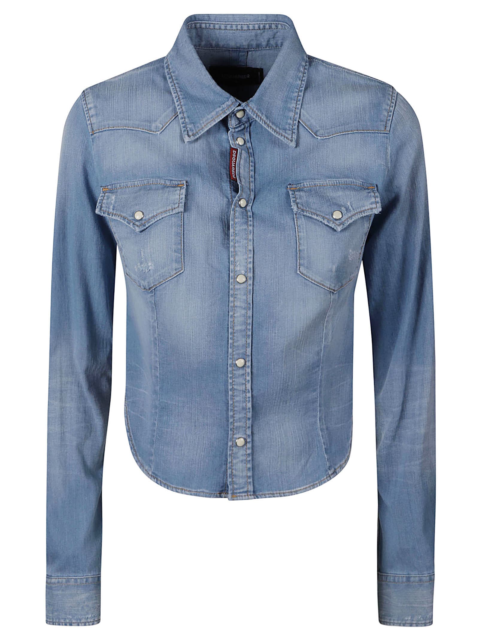 Shop Dsquared2 Sexy Western Shirt In Blue