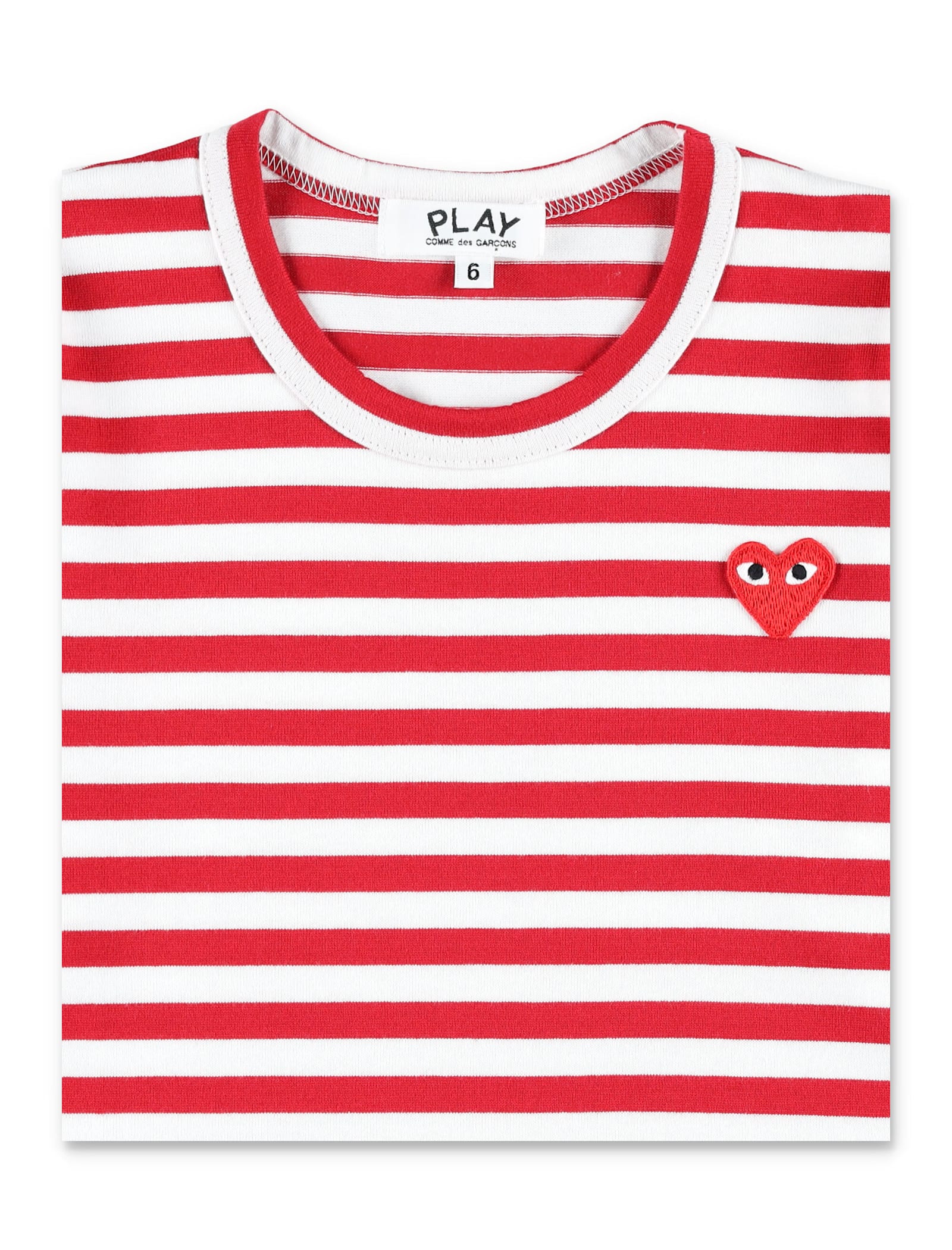 Shop Comme Des Garçons Play Kid - Striped T-shirt In Red