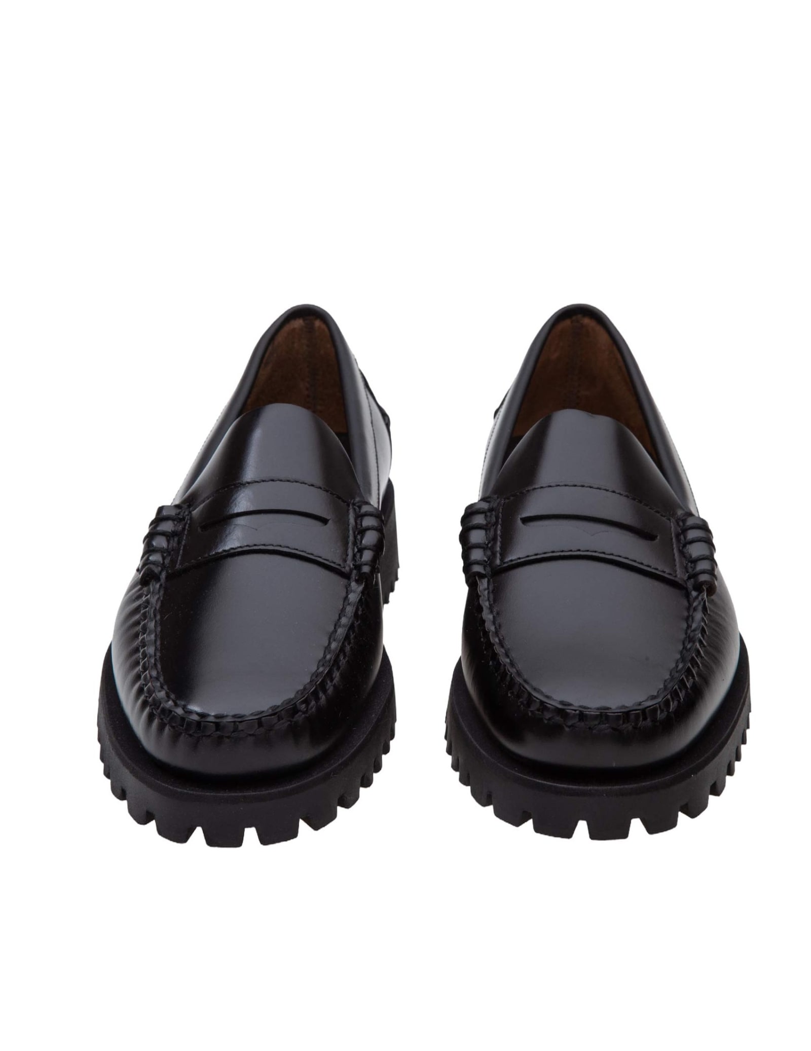 Sebago Black Slip-on Loafers With Lug Sole In Black
