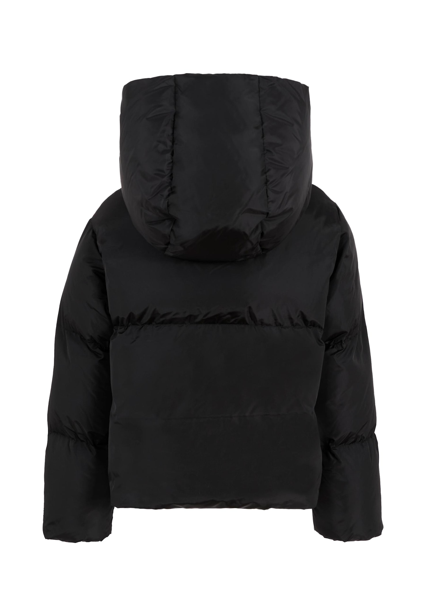 Mm6 Maison Margiela Black Down Jacket For Kids With Logo In Black