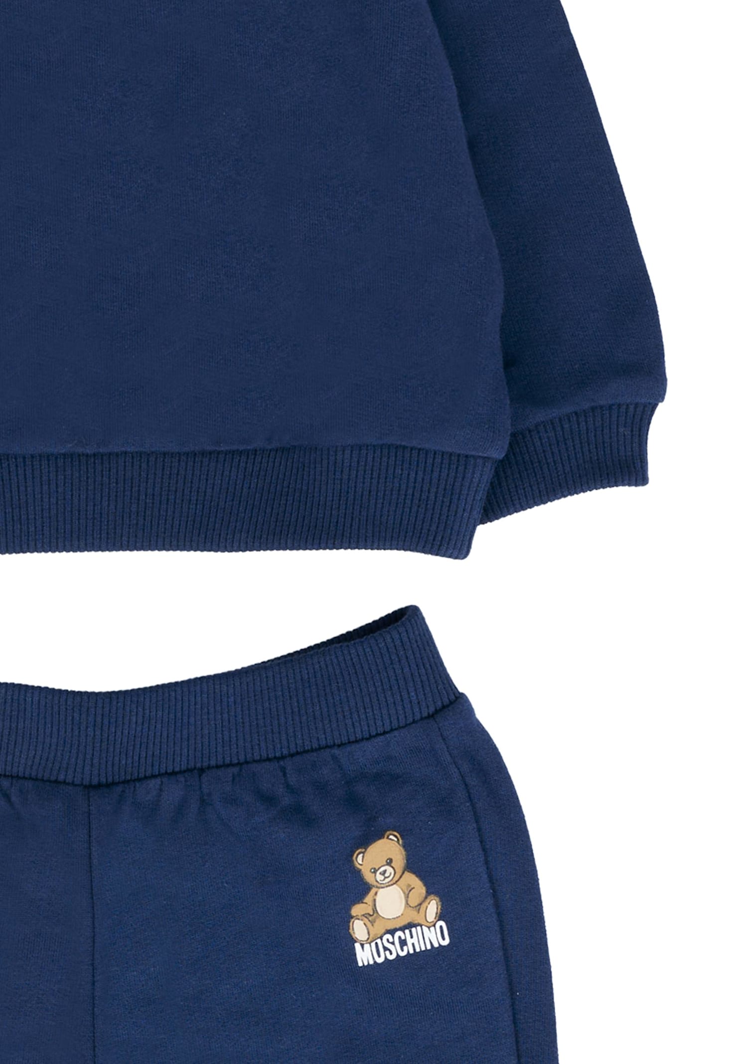 Moschino Blue Suit For Babykids With Teddy Bear In Blue