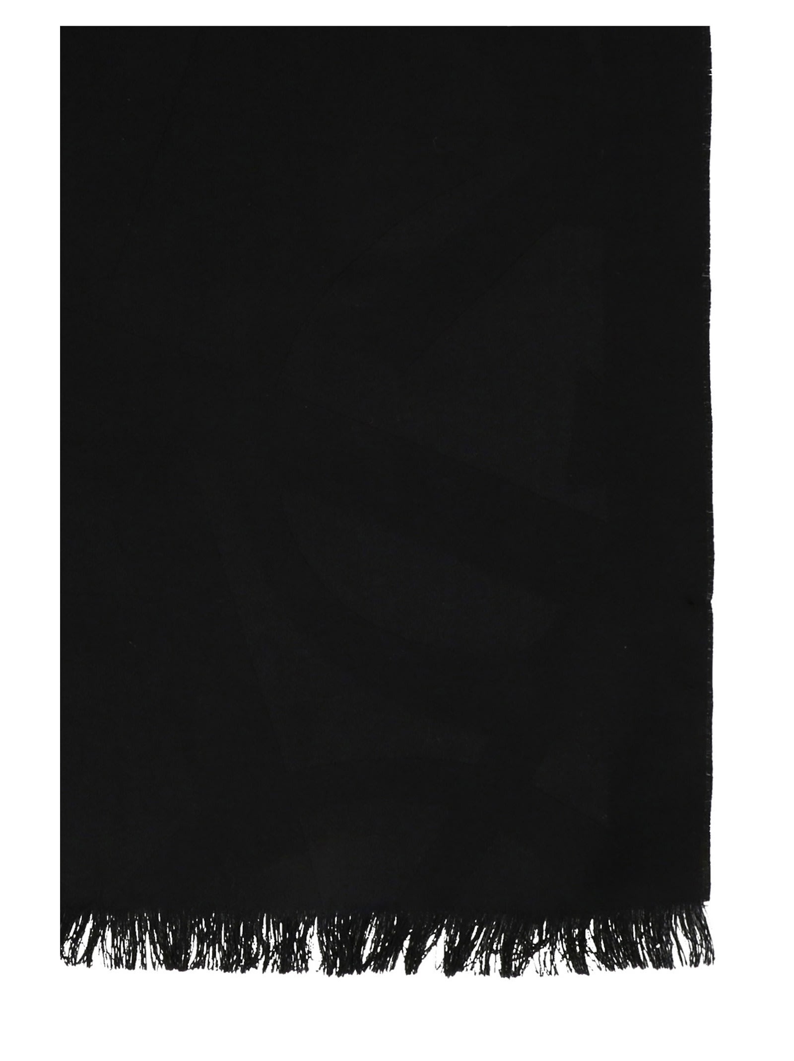 Shop Saint Laurent Monogram Scarf In Black