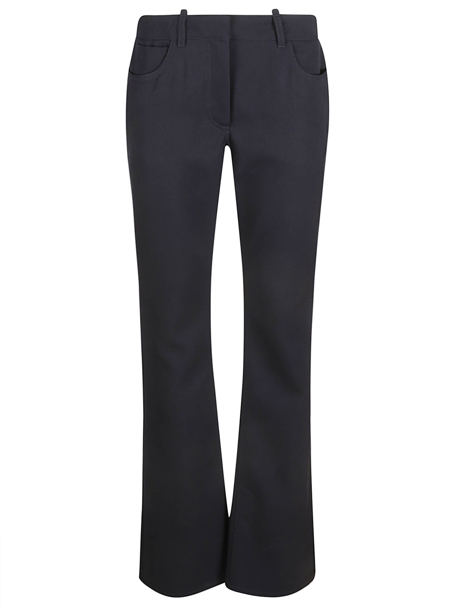 OFF-WHITE DRY WOOL SLIM FLARED TROUSERS