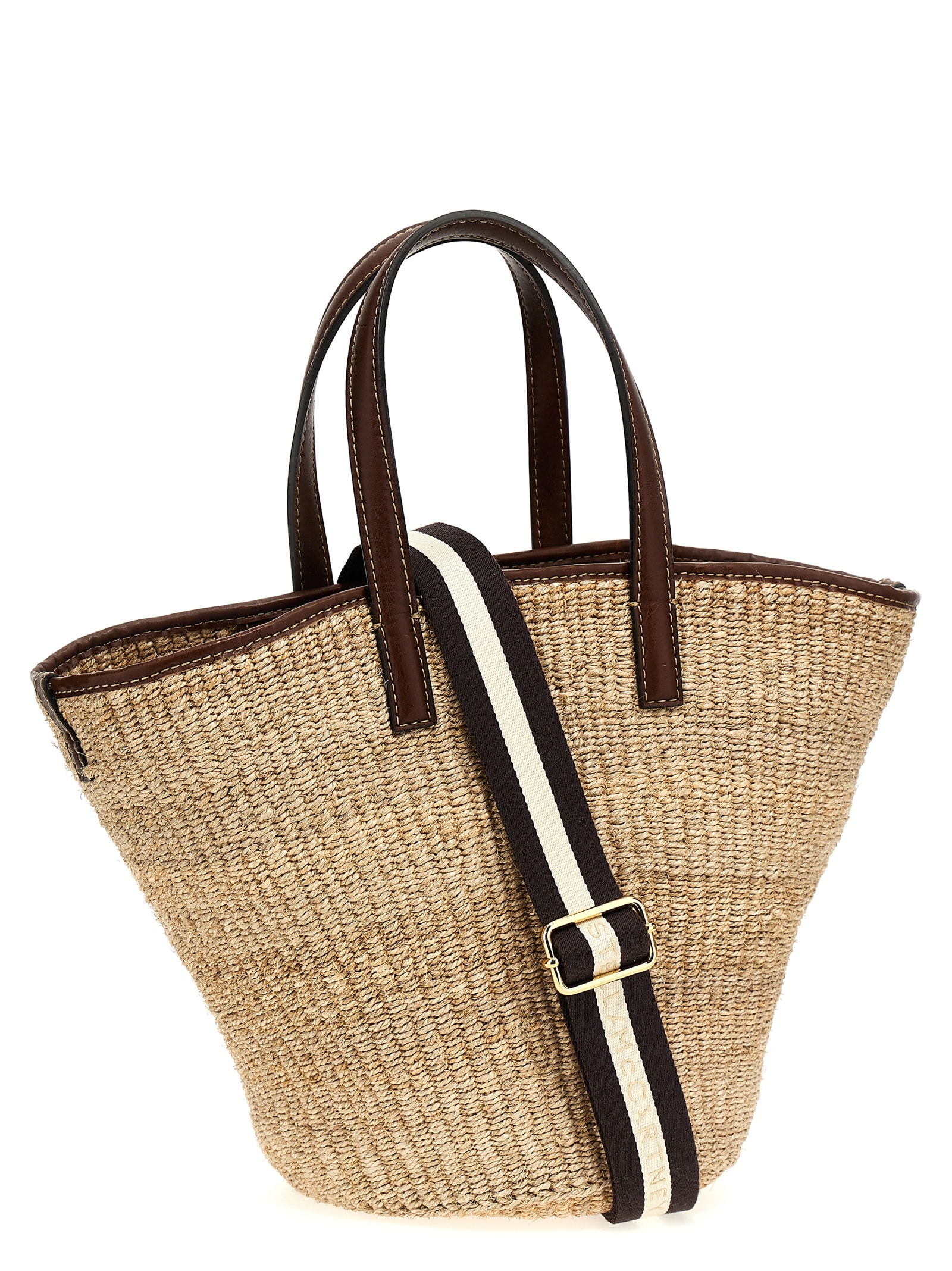 Shop Stella Mccartney Eco Abaca Basket Handbag In Beige