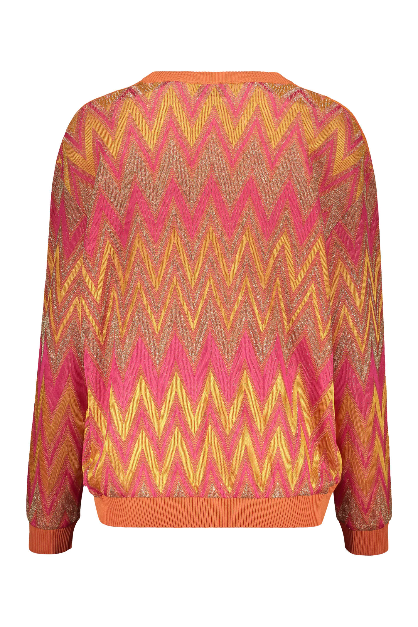 Shop Missoni Long Sleeve Crew-neck Sweater In Orange