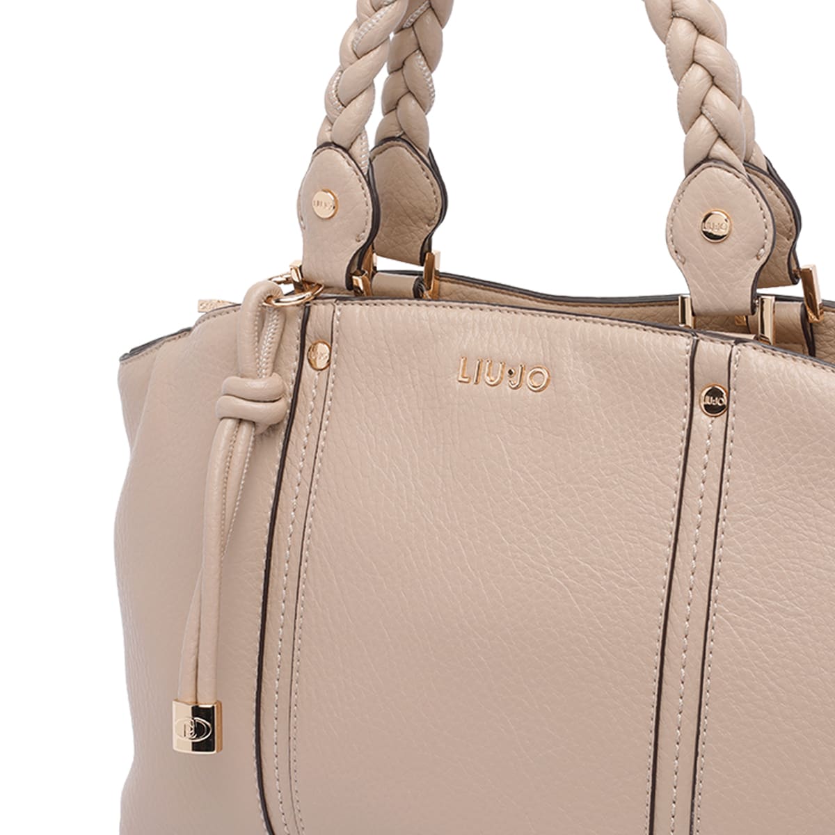 Liu •jo Logo Satchel Bag In Neutral