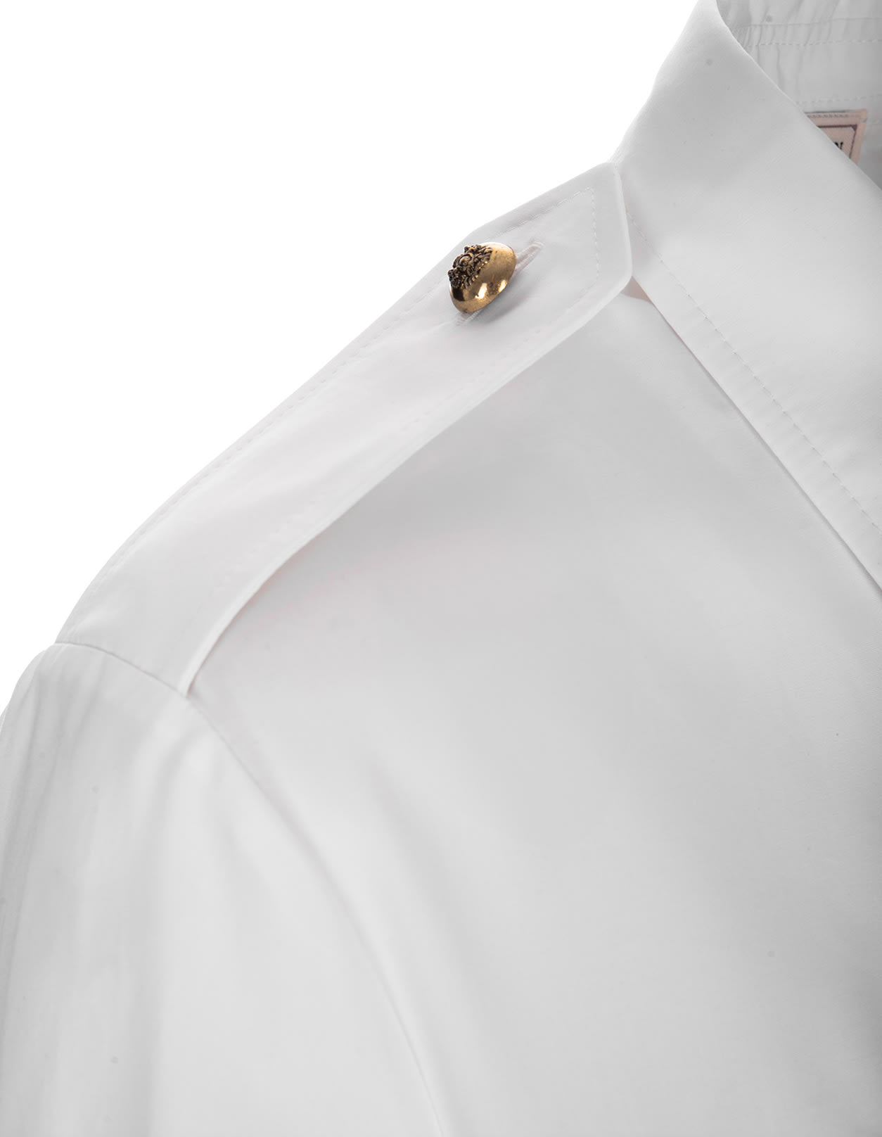 Shop Alexander Mcqueen Cutaway Military Shirt In Optic White