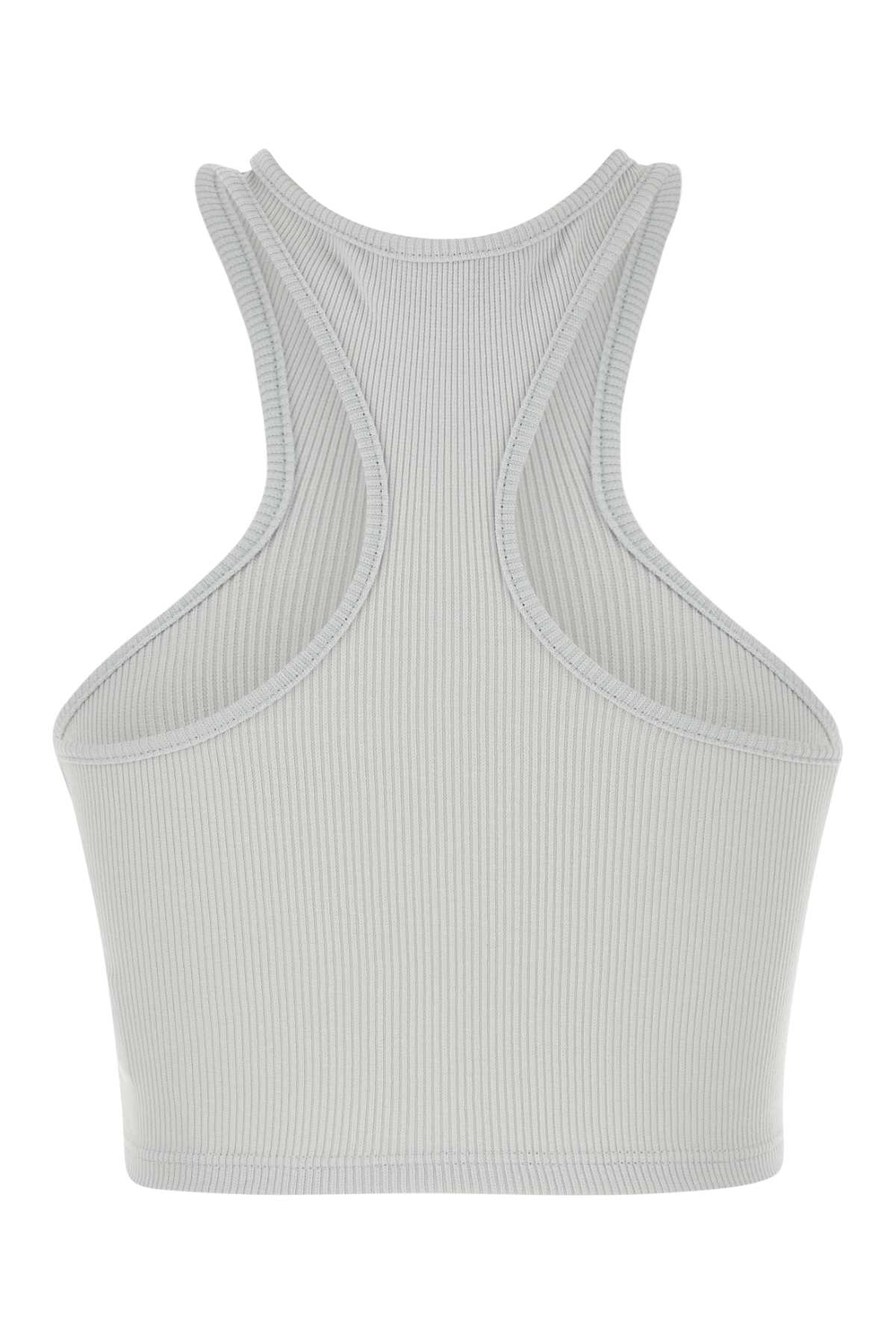 Off-white Light Grey Stretch Cotton Top In Articice