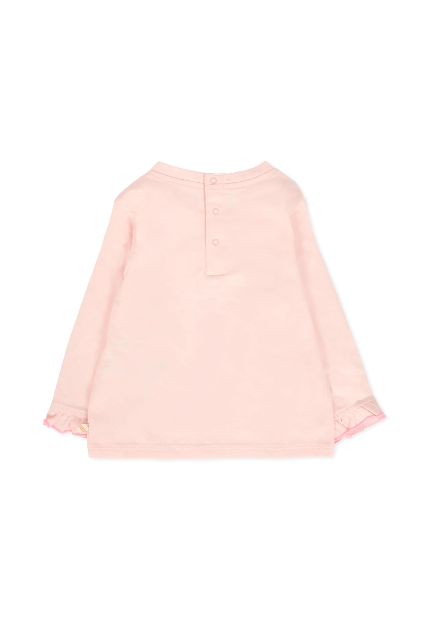 Billieblush Pink T-shirt For Baby Girl With Writing In Pink