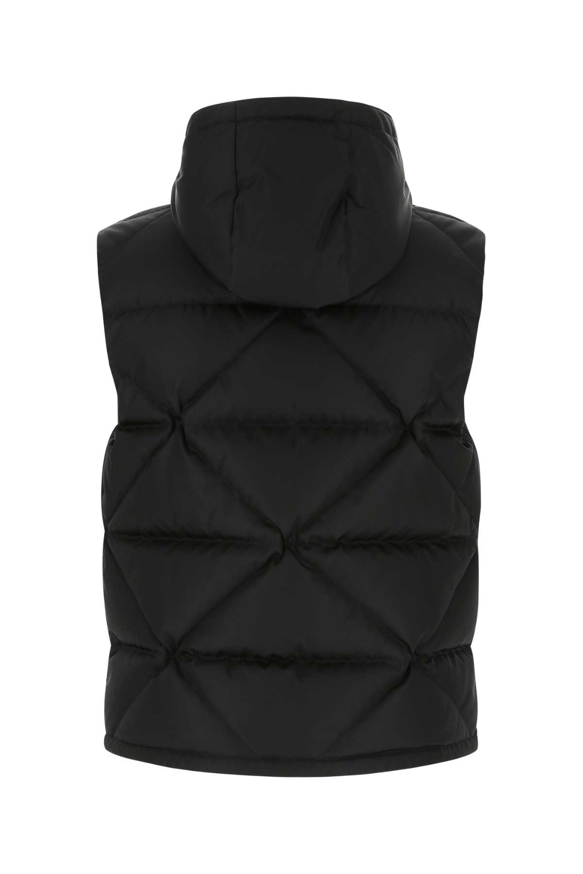 Prada Black Re-nylon Sleeveless Down Jacket In F0002